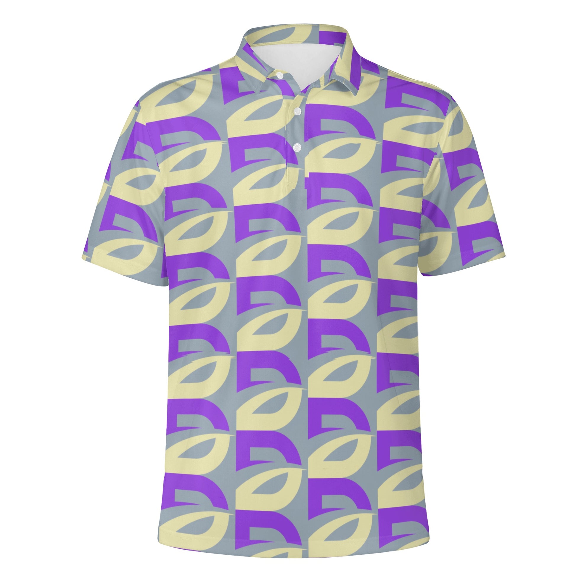 Men's Blue Magenta Waves Polo Shirt - Misfit Marketing Designs