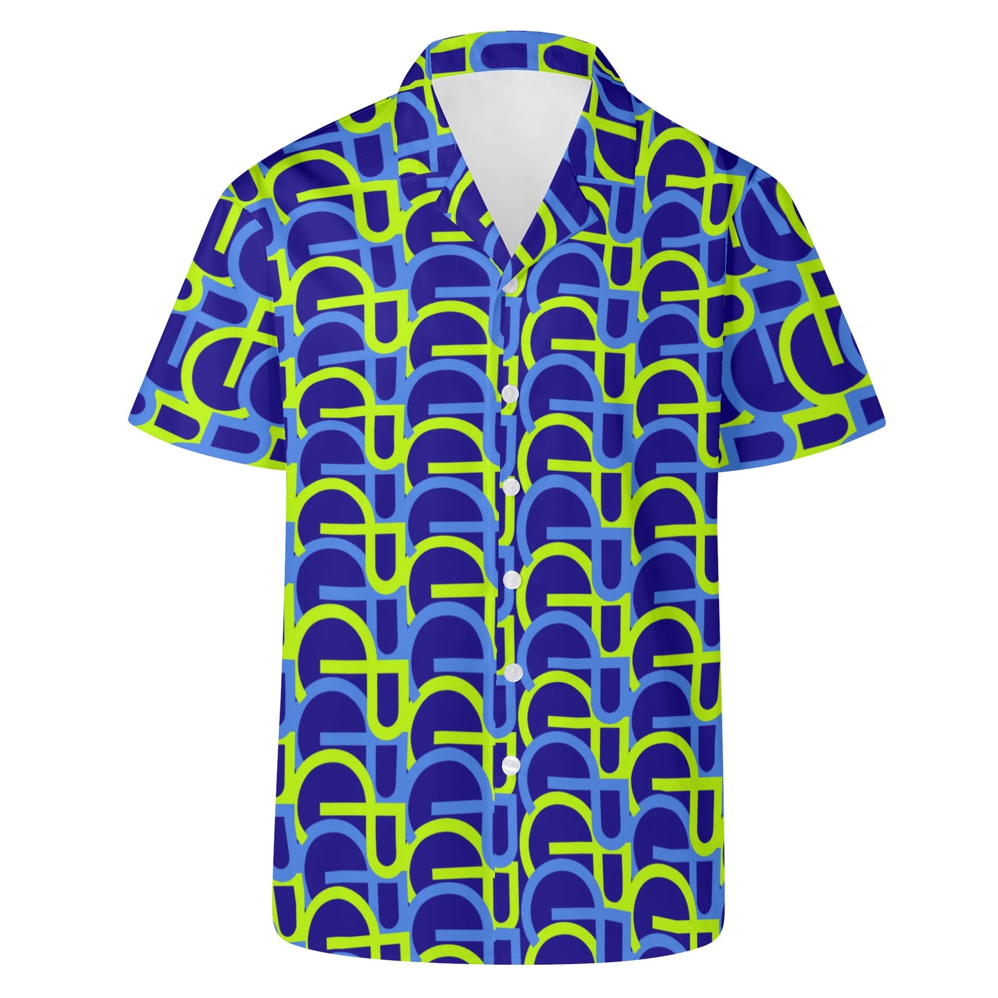 Men's Casual Blue Colorwaves Button-Down Shirt - Misfit Marketing Designs