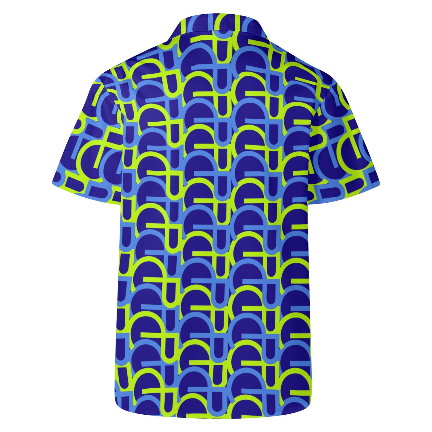 Men's Casual Blue Colorwaves Button-Down Shirt - Misfit Marketing Designs