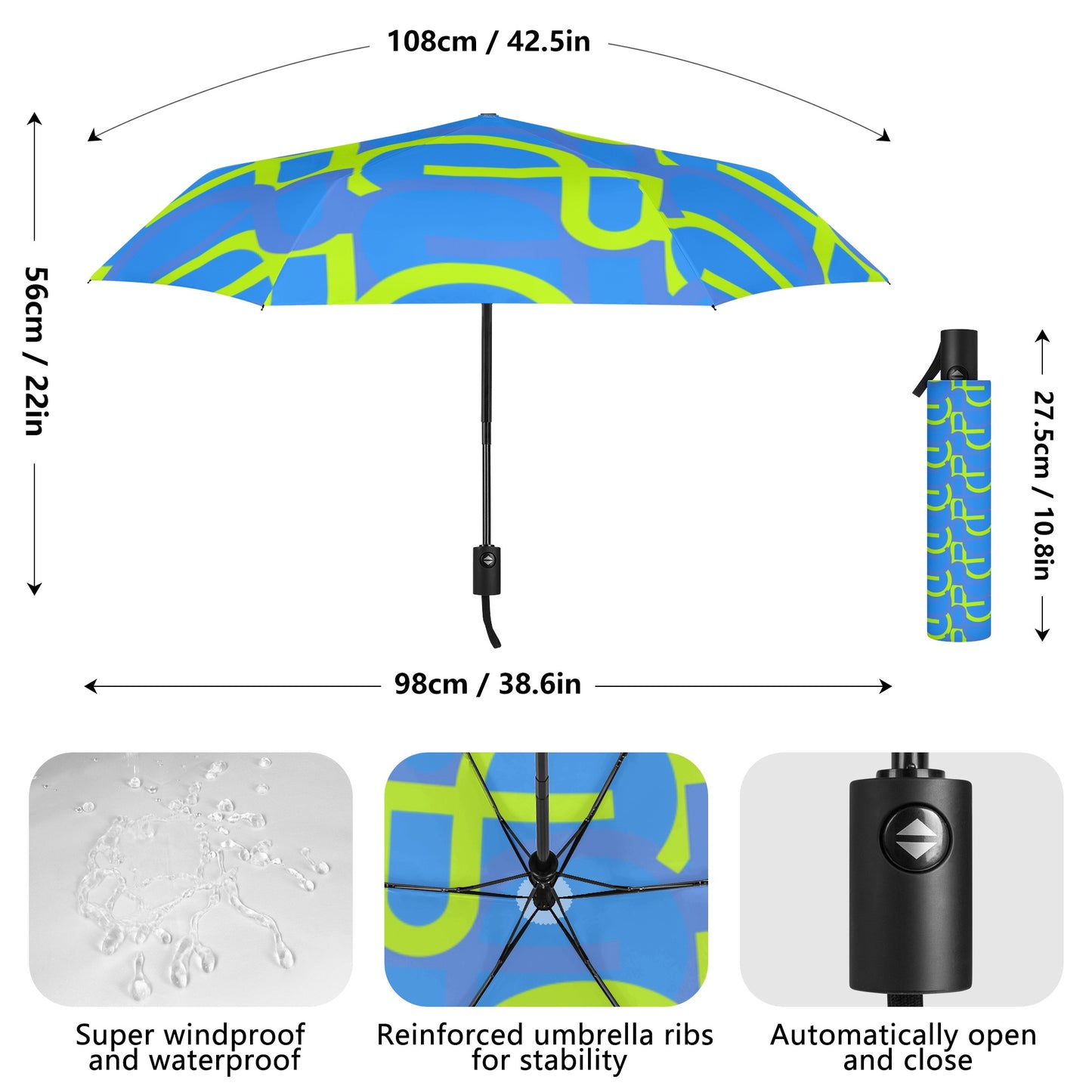 Lightweight Abstract Curves Umbrella - Misfit Marketing Designs