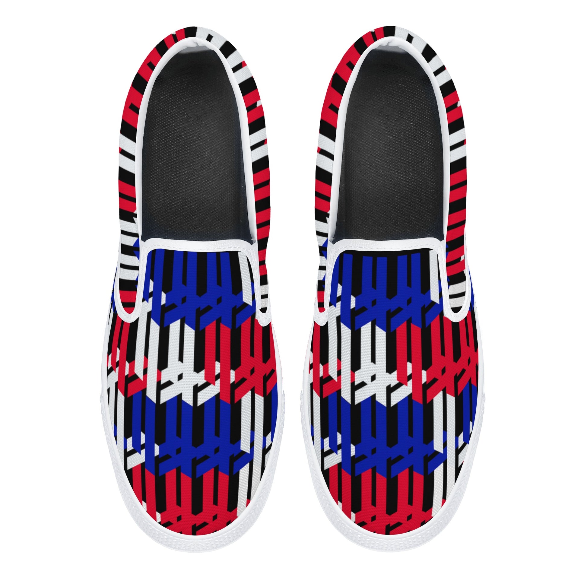 Men's Multicolor Abstract Lines Slip On Shoes - Misfit Marketing Designs