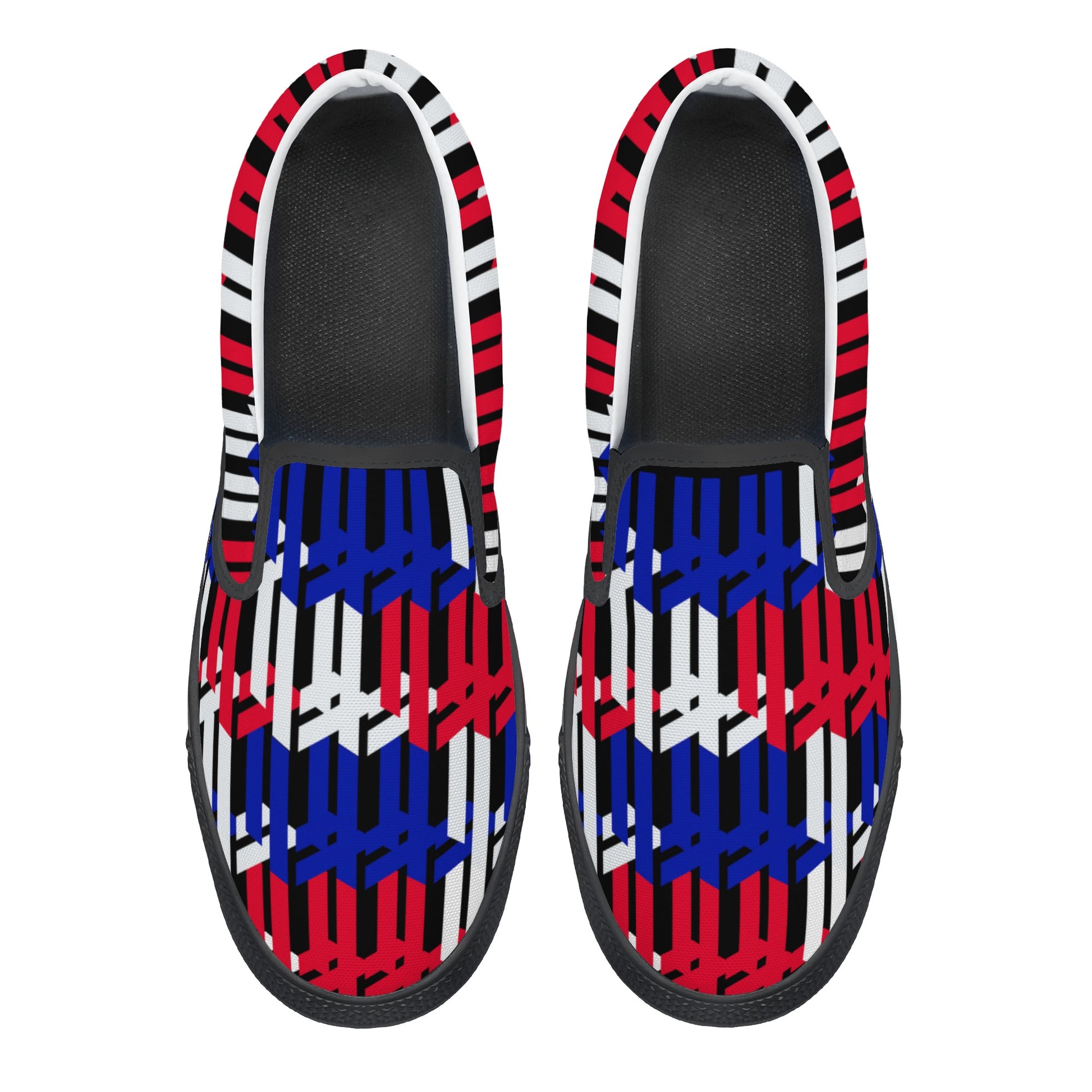 Men's Multicolor Abstract Lines Slip On Shoes - Misfit Marketing Designs