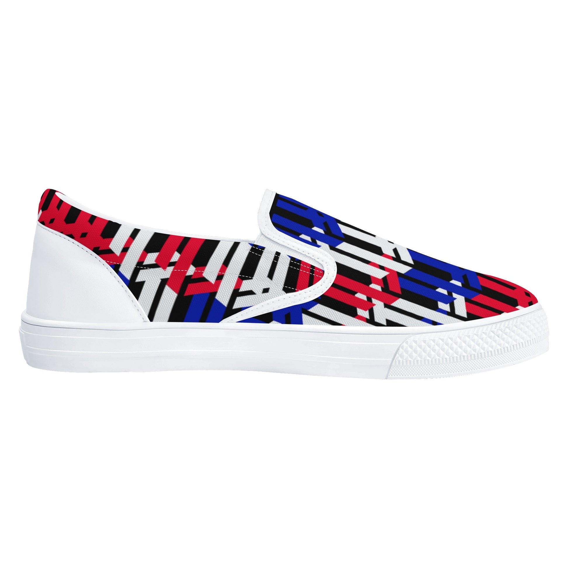 Men's Multicolor Abstract Lines Slip On Shoes - Misfit Marketing Designs