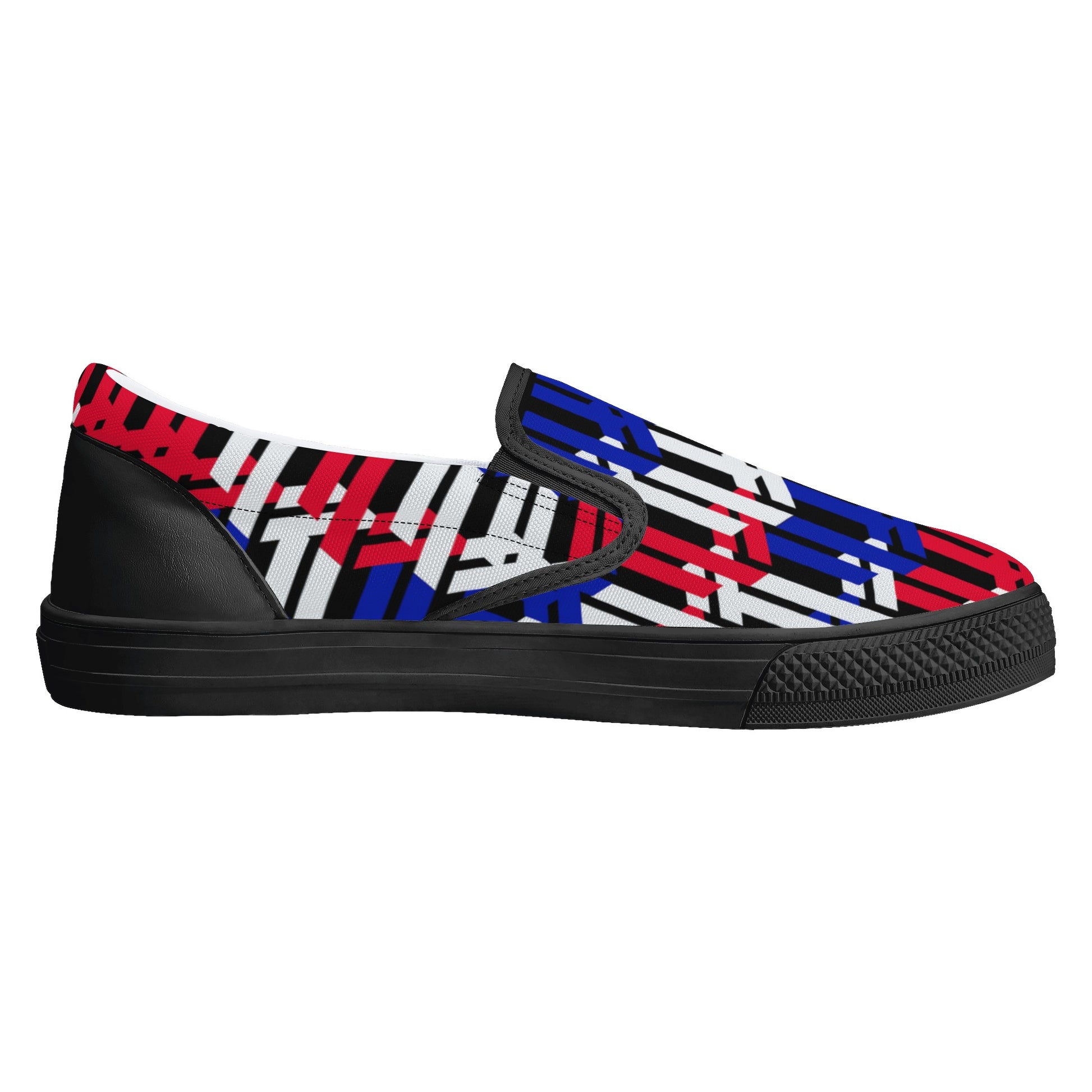 Men's Multicolor Abstract Lines Slip On Shoes - Misfit Marketing Designs