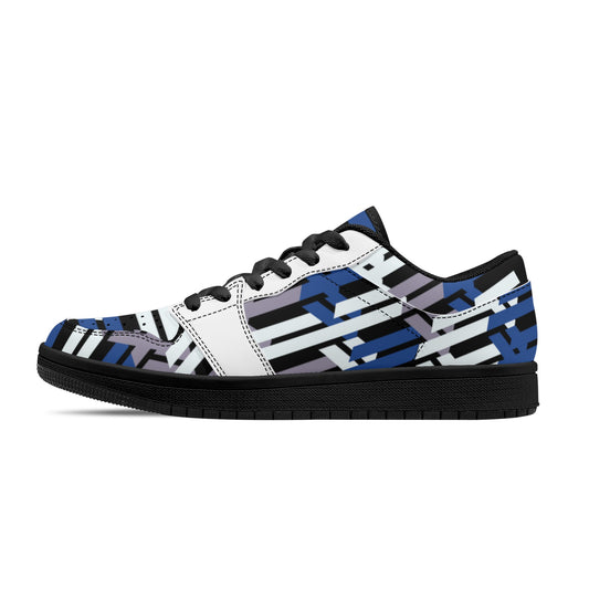 Men's ColorAbstract Low Top Leather Sneakers - Misfit Marketing Designs