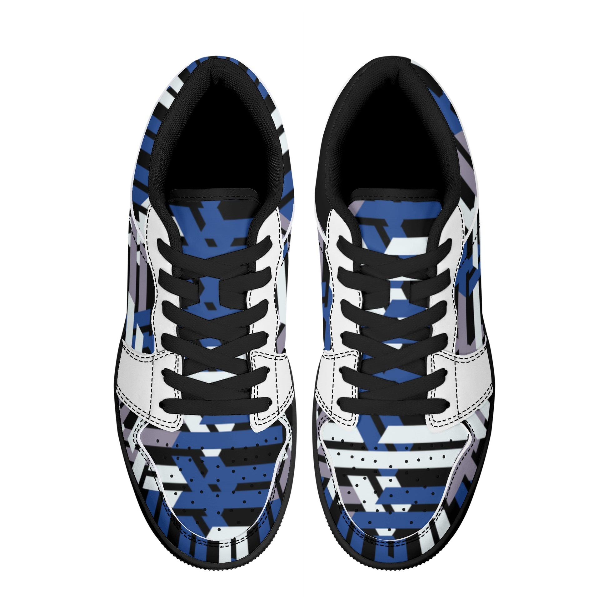 Men's ColorAbstract Low Top Leather Sneakers - Misfit Marketing Designs