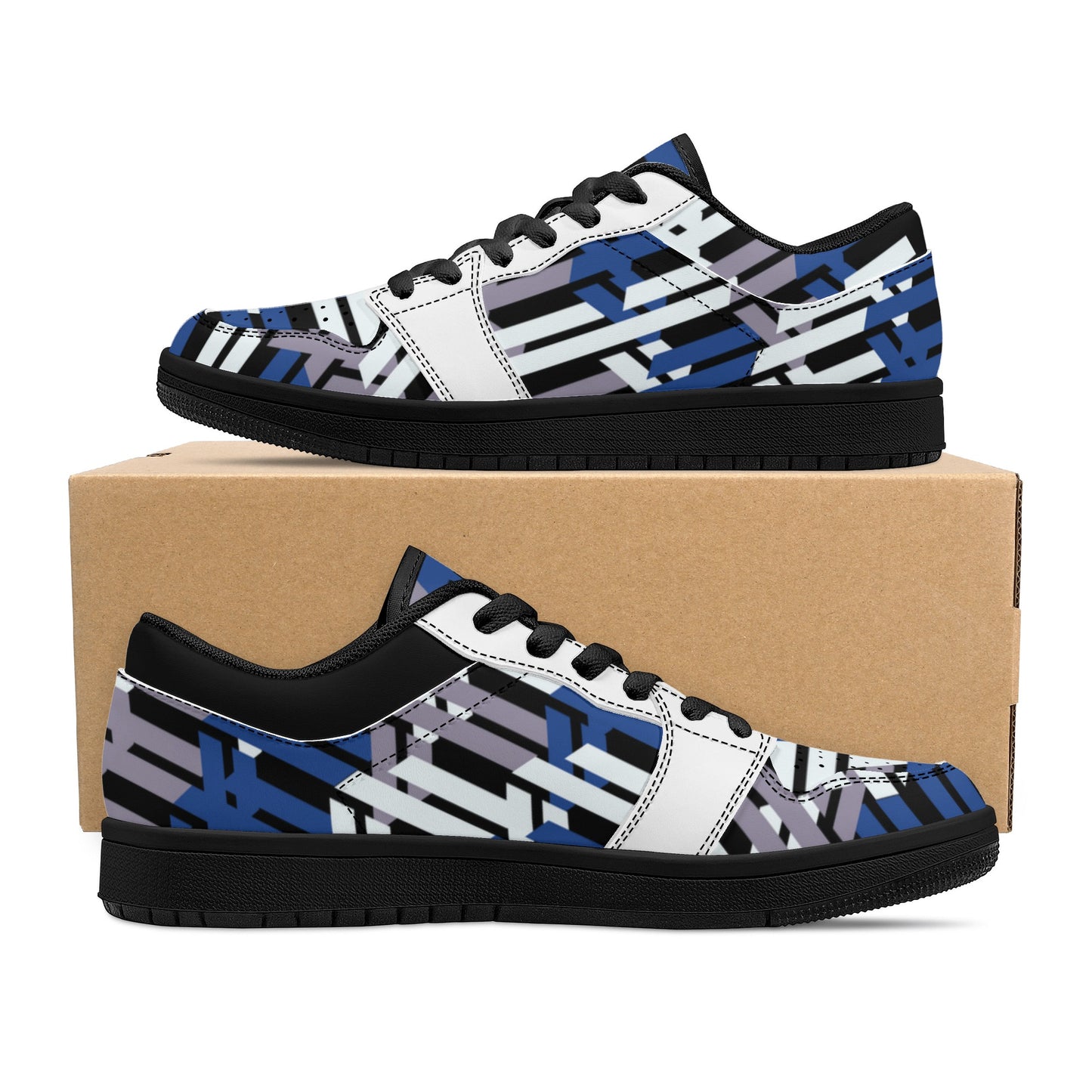 Men's ColorAbstract Low Top Leather Sneakers - Misfit Marketing Designs