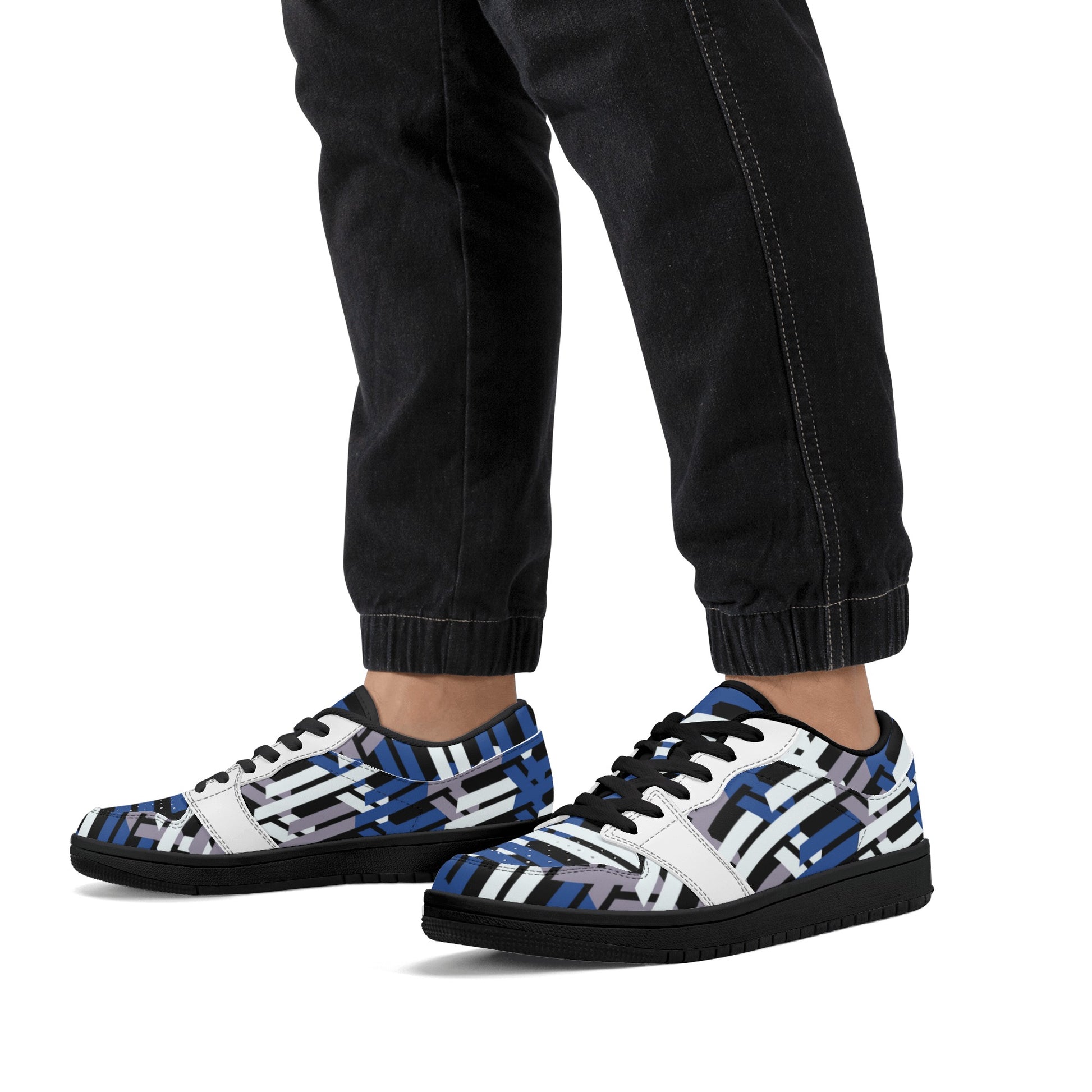 Men's ColorAbstract Low Top Leather Sneakers - Misfit Marketing Designs