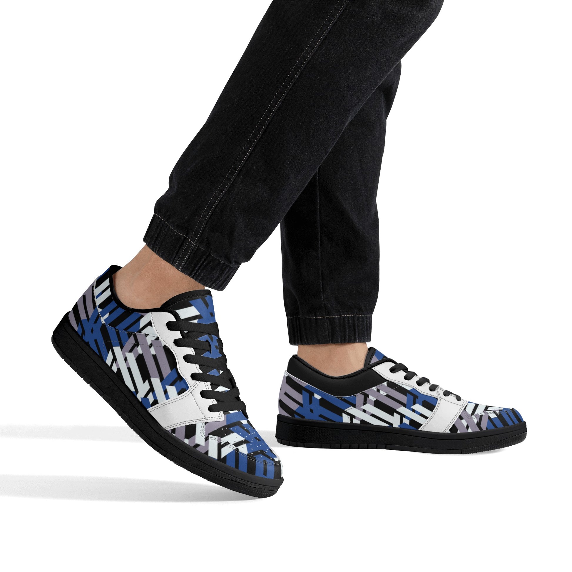 Men's ColorAbstract Low Top Leather Sneakers - Misfit Marketing Designs