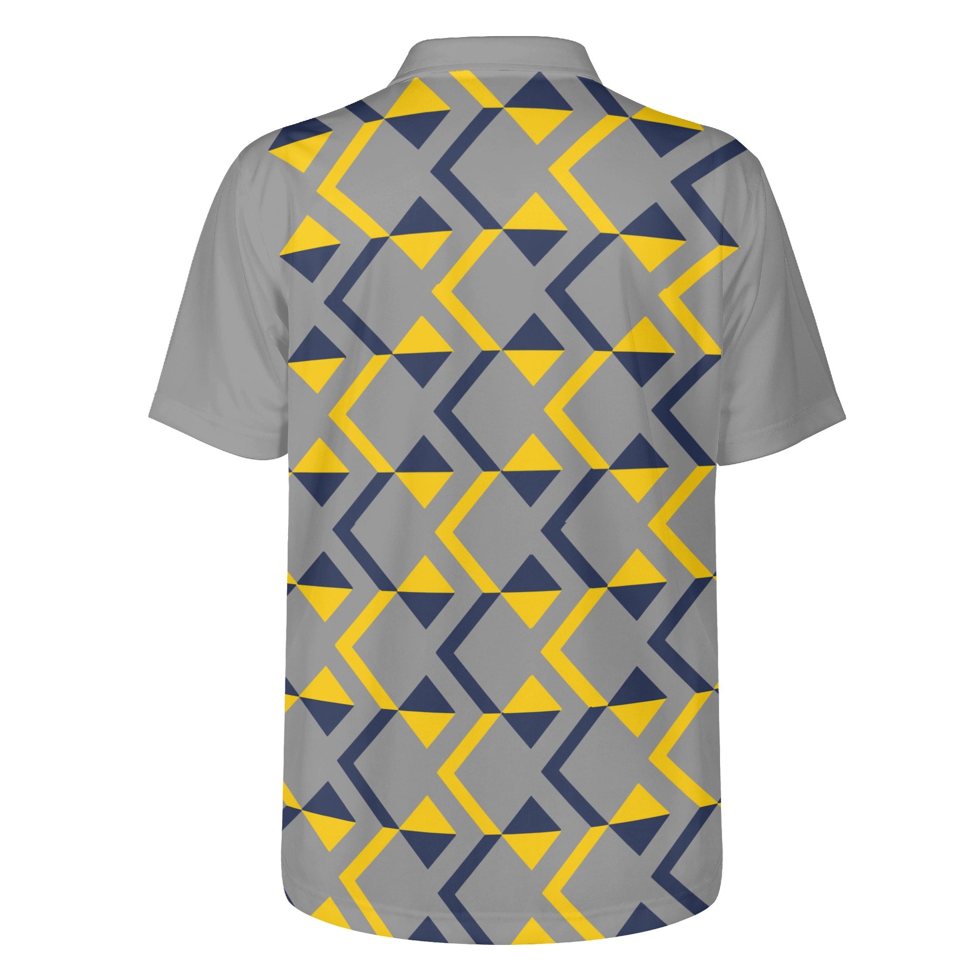 Men's Blue and Yellow Abstract Pattern Polo Shirt - Misfit Marketing Designs