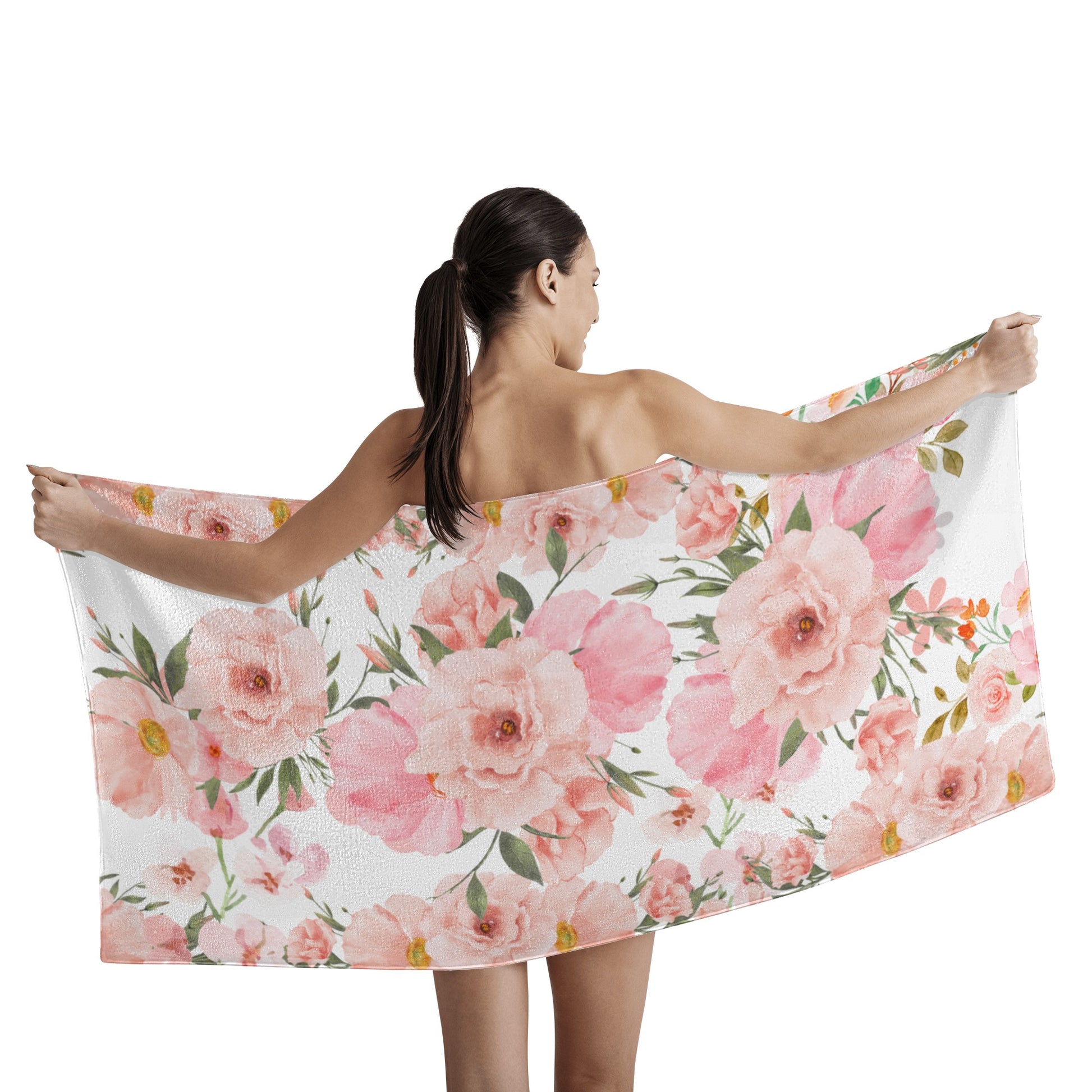 Pink Floral Bath Towel - Misfit Marketing Designs