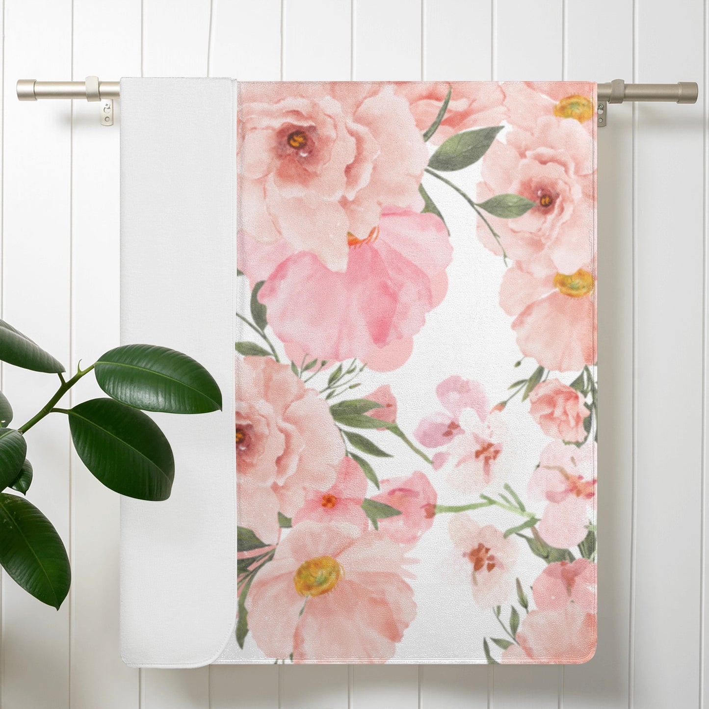 Pink Floral Bath Towel - Misfit Marketing Designs