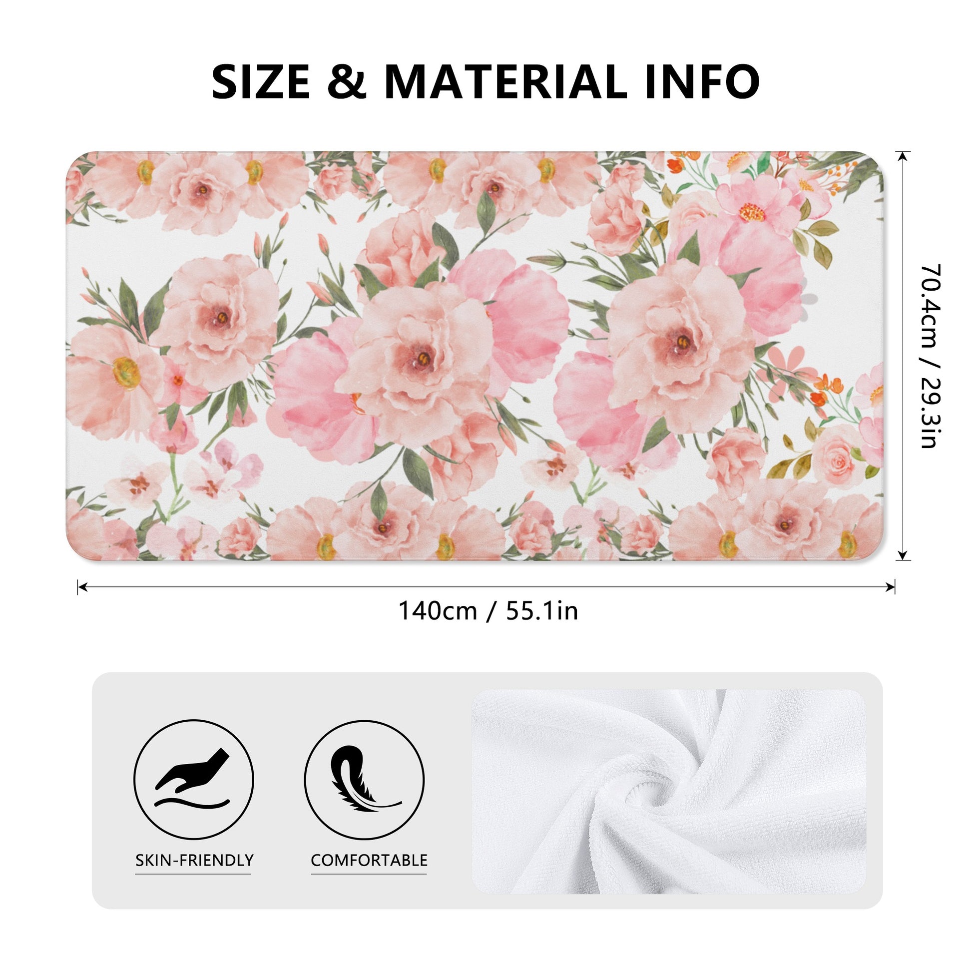 Pink Floral Bath Towel - Misfit Marketing Designs