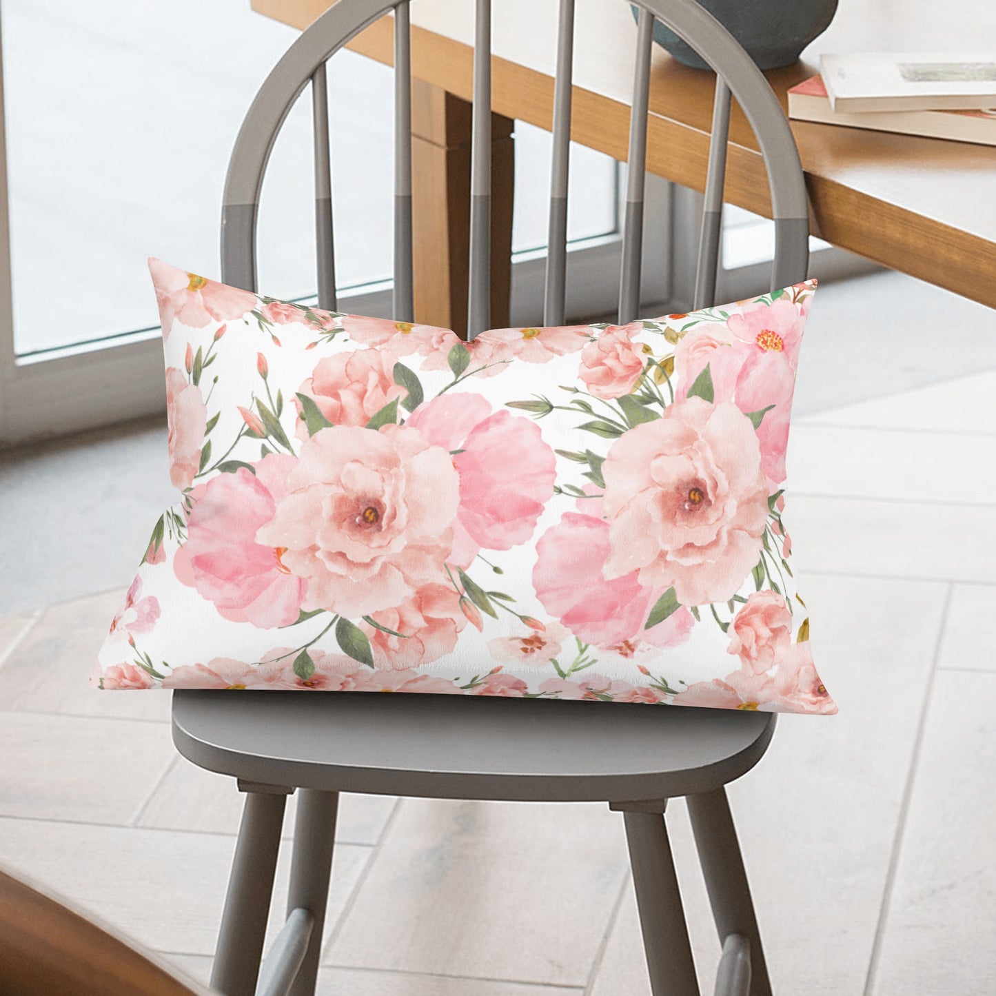 Double Sides Pink Bouquet Rectangular Pillow Cover - Misfit Marketing Designs