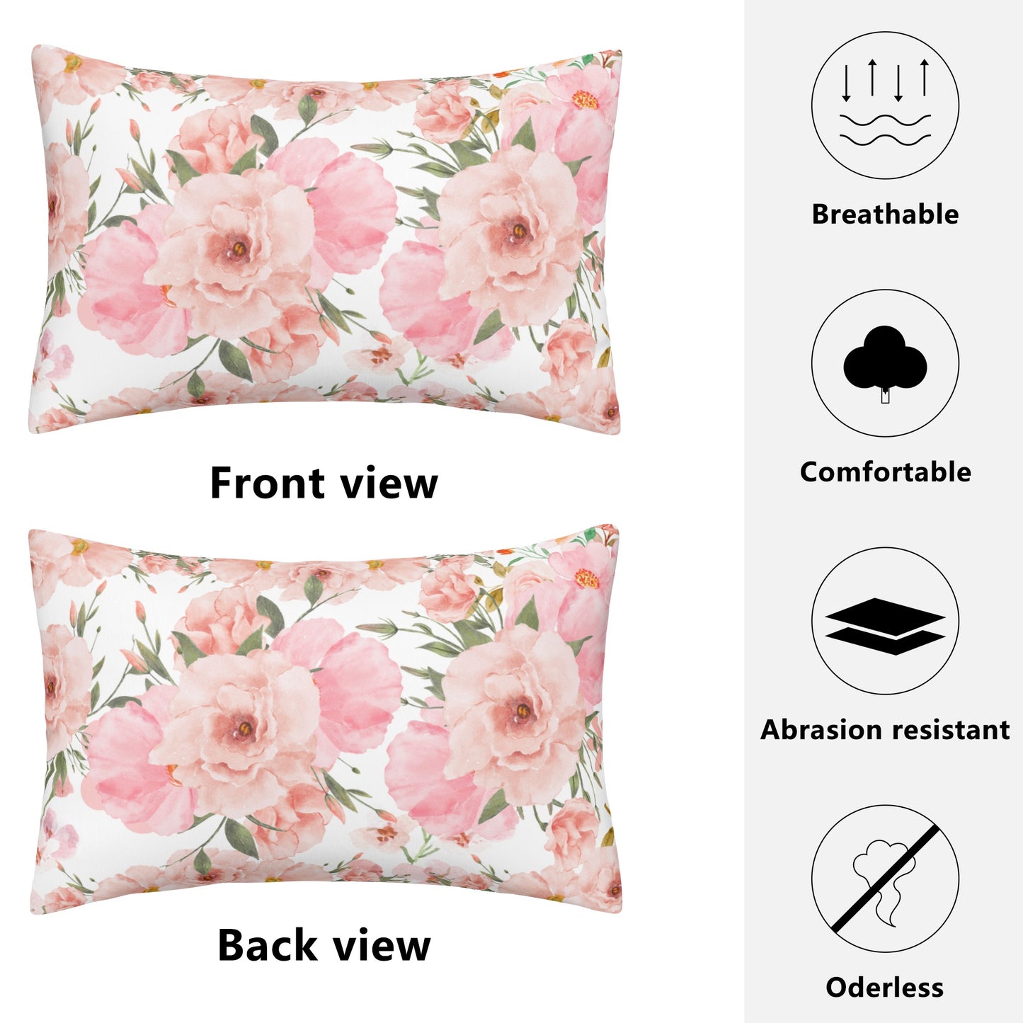 Double Sides Pink Bouquet Rectangular Pillow Cover - Misfit Marketing Designs