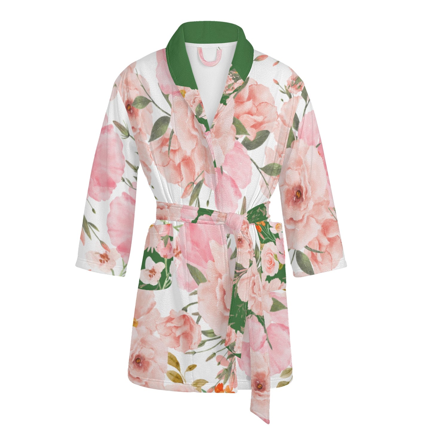 Women's Pink Floral Bouquet Bathrobe - Misfit Marketing Designs