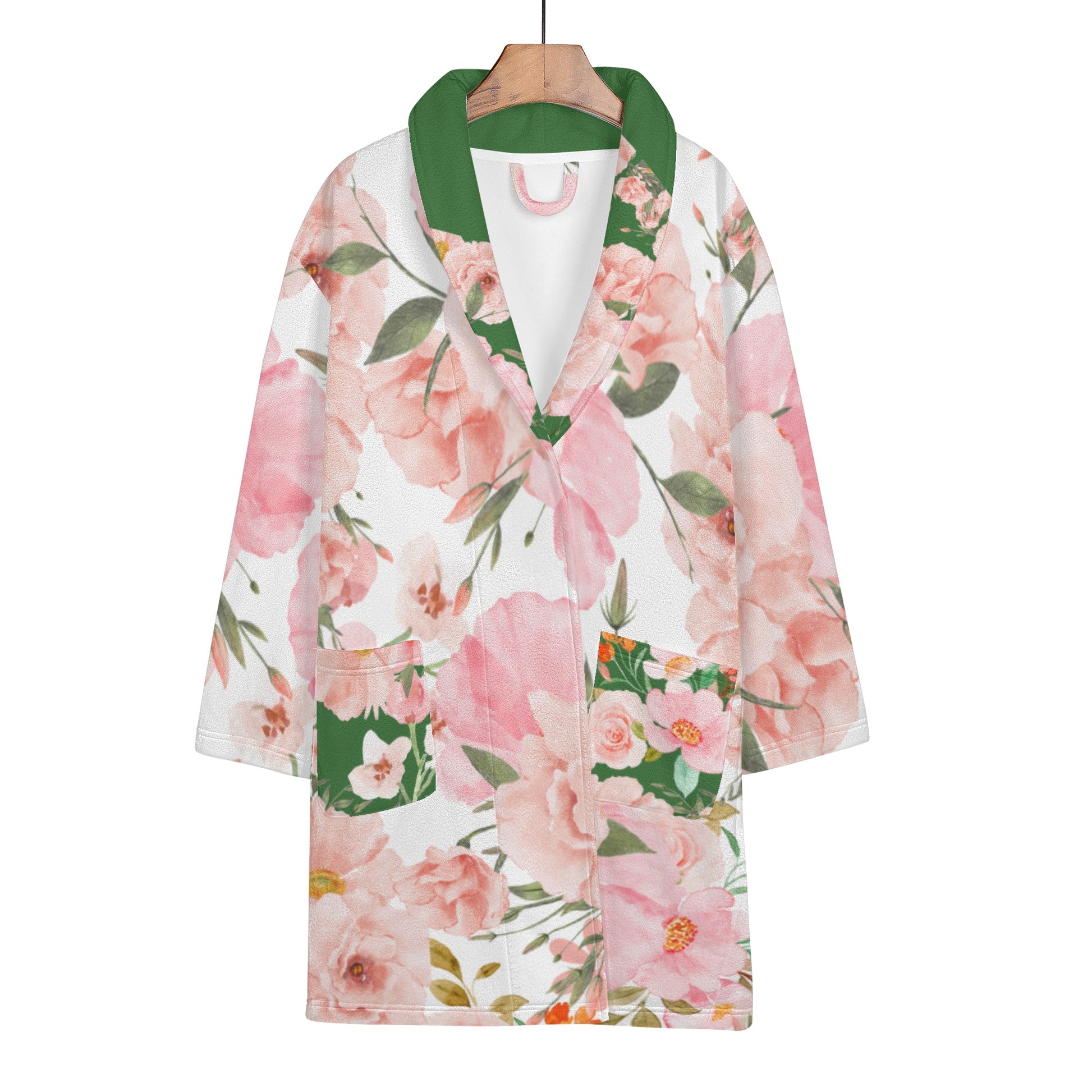 Women's Pink Floral Bouquet Bathrobe - Misfit Marketing Designs