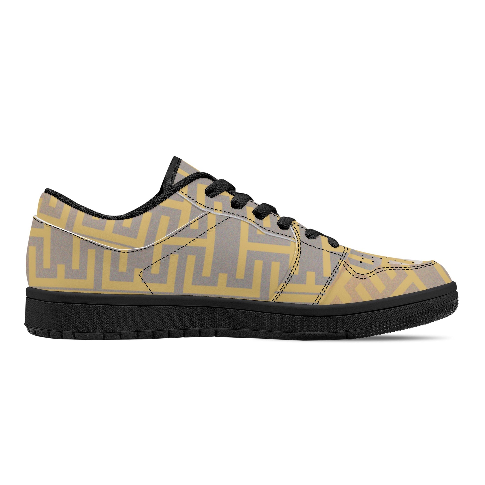 Mens Low Top Colorful Labyrinth Leather Sneakers - Misfit Marketing Designs