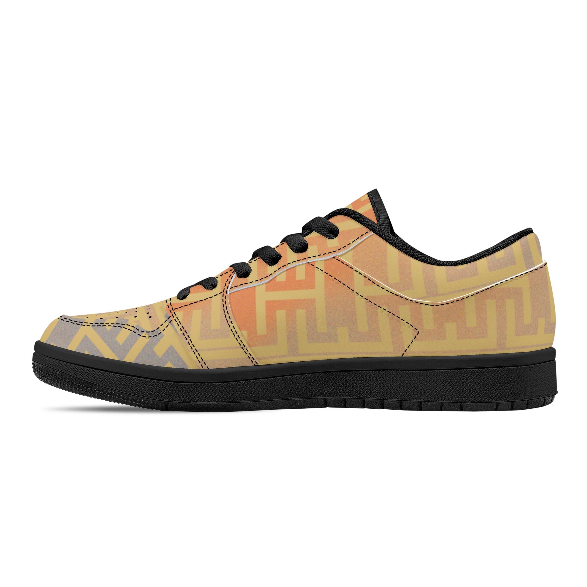 Mens Low Top Colorful Labyrinth Leather Sneakers - Misfit Marketing Designs