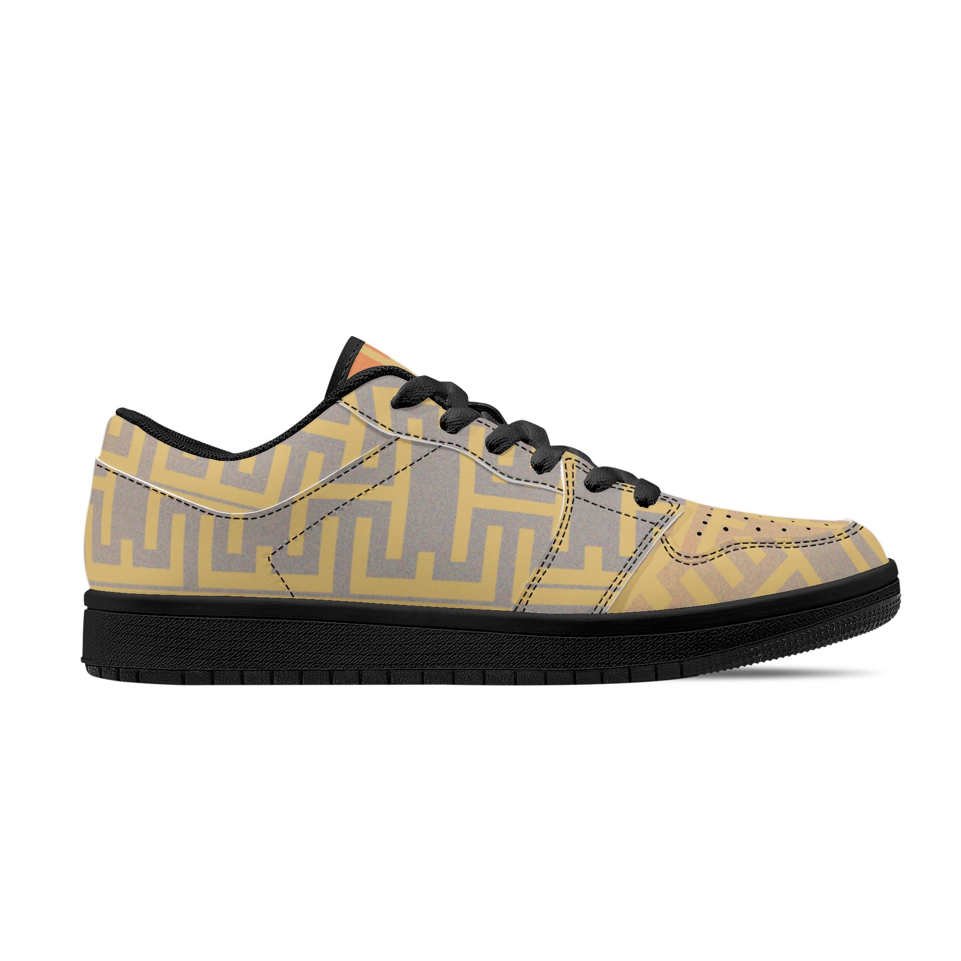 Mens Low Top Colorful Labyrinth Leather Sneakers - Misfit Marketing Designs