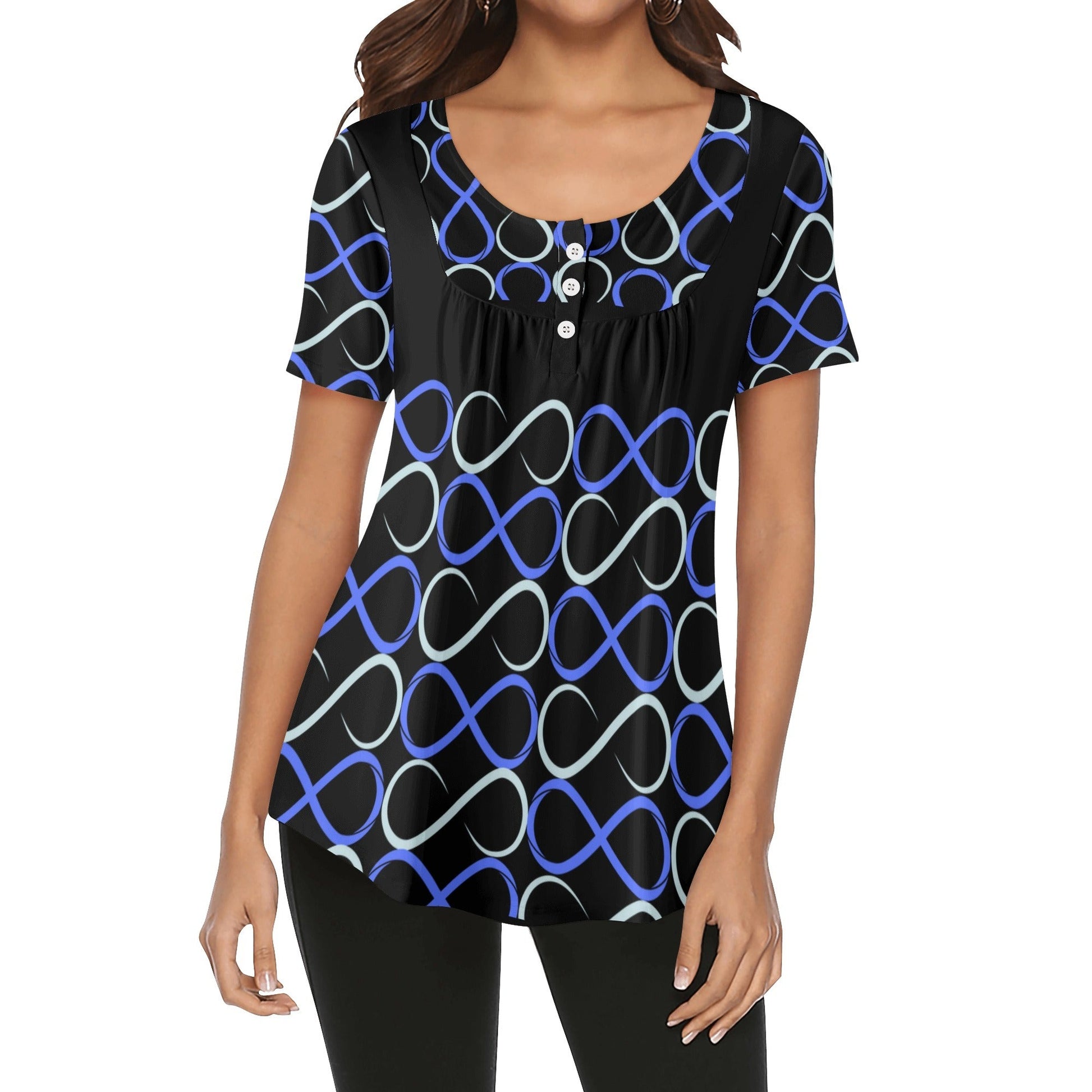 Women's V-neck Ebony Blouse - Misfit Marketing Designs