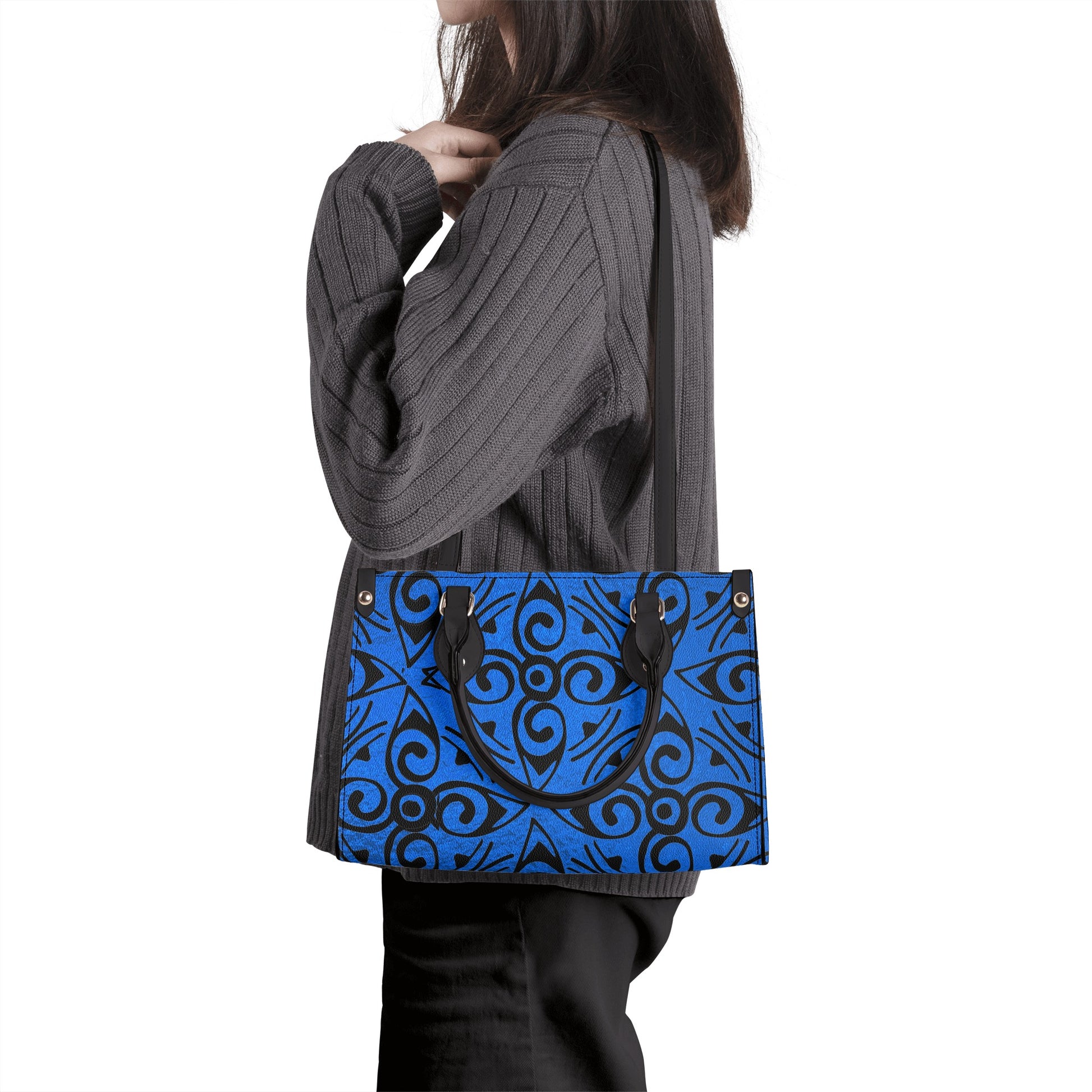 Luxury Blue Leather Handbag - Misfit Marketing Designs