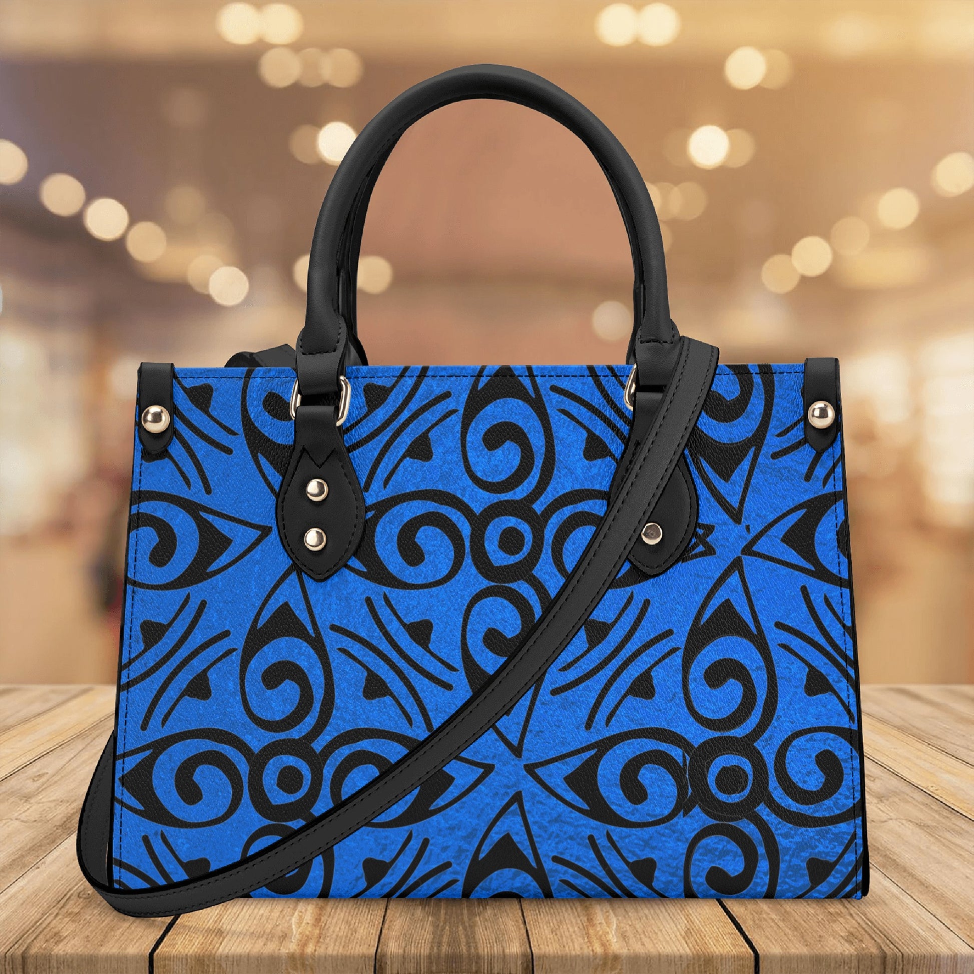 Luxury Blue Leather Handbag - Misfit Marketing Designs