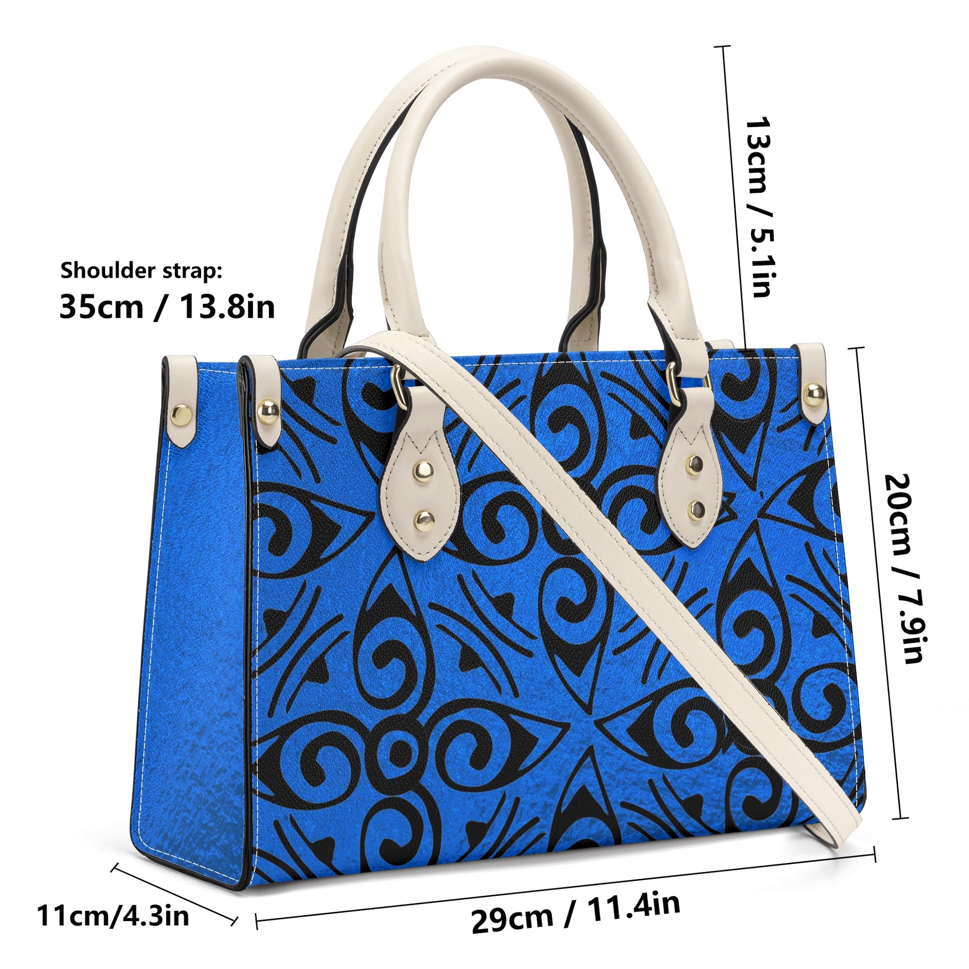 Luxury Blue Leather Handbag - Misfit Marketing Designs