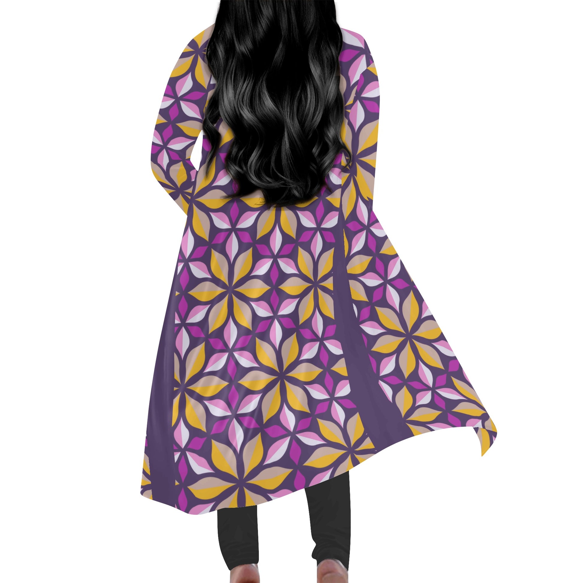 Gentle Violet Women's long-sleeve Floral Kimono Cloak - Misfit Marketing Designs