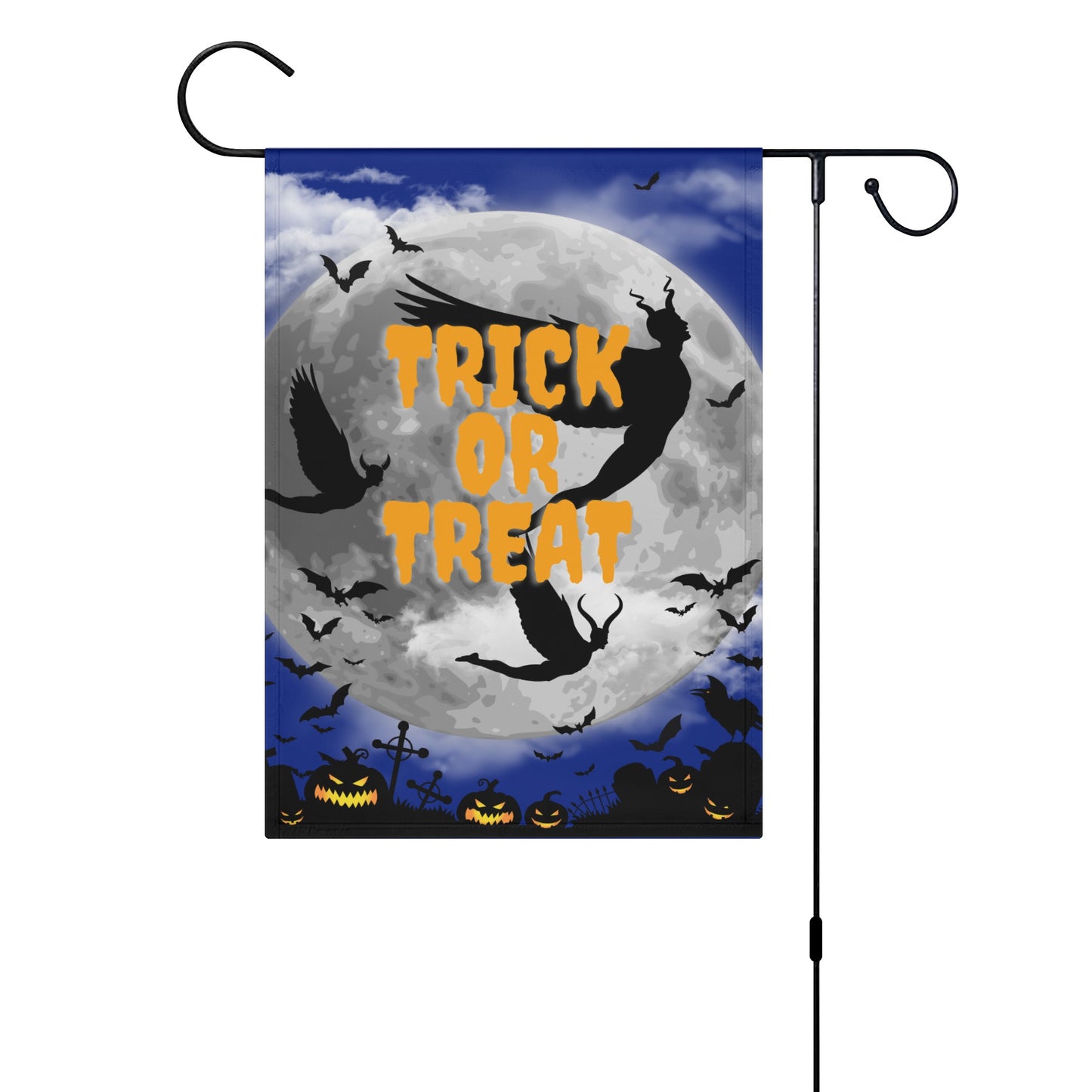 Flying Demons Trick or Treat Garden Flag - Misfit Marketing Designs