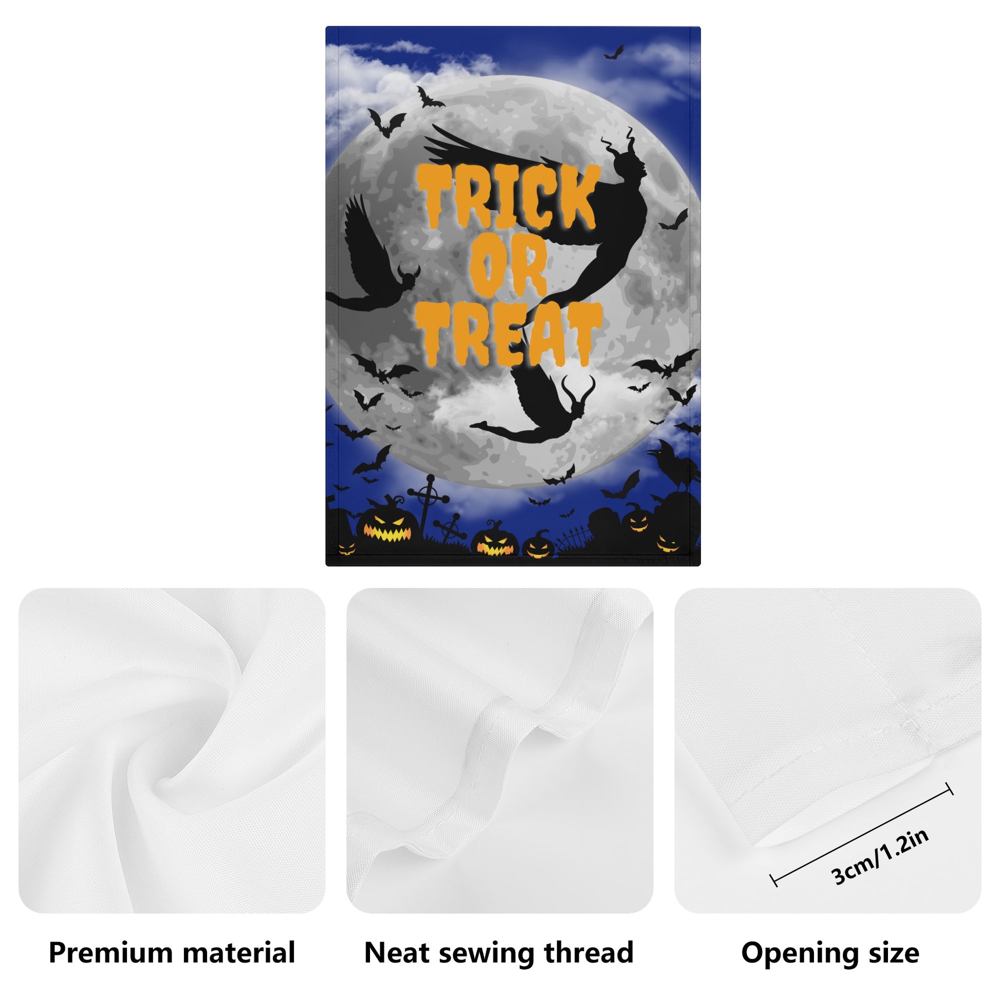 Flying Demons Trick or Treat Garden Flag - Misfit Marketing Designs