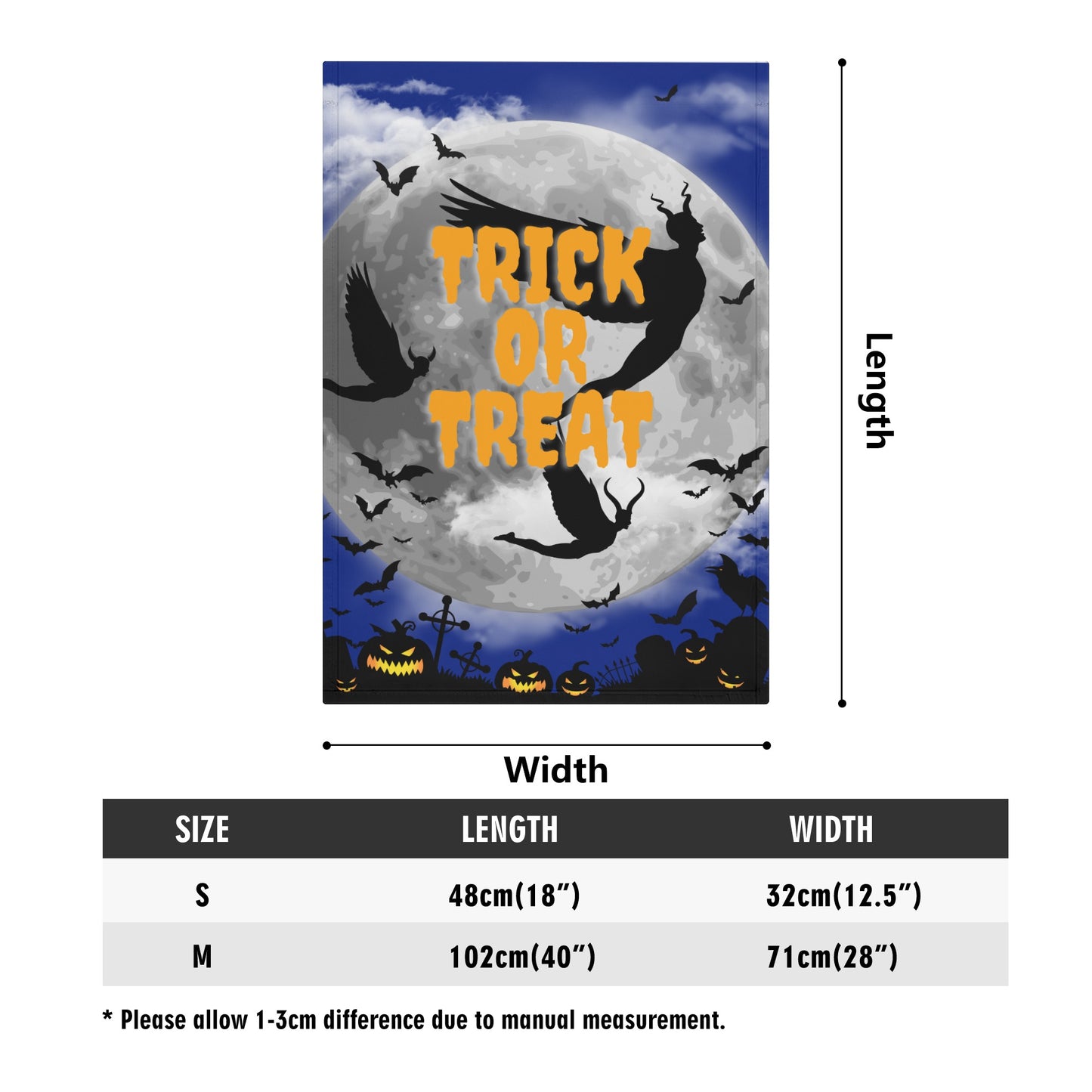 Flying Demons Trick or Treat Garden Flag - Misfit Marketing Designs