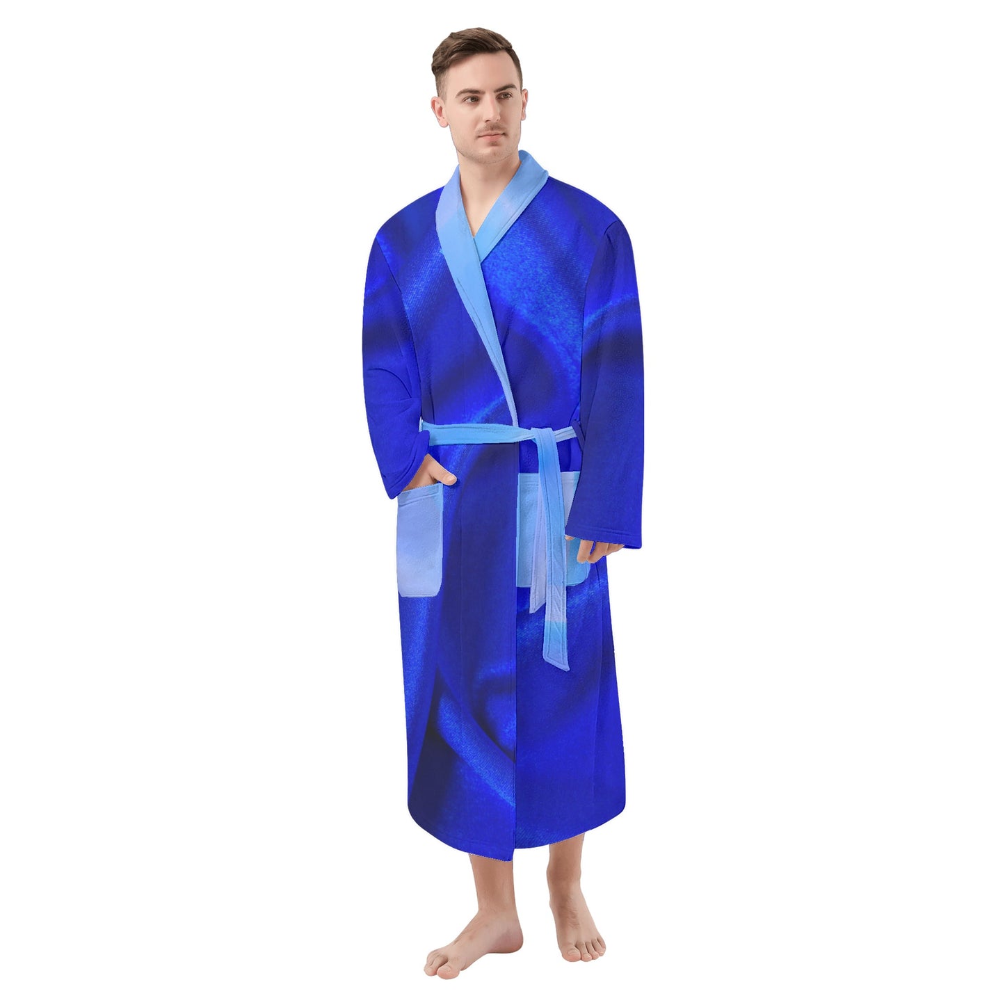 Dark Blue Mens Bathrobe - Misfit Marketing Designs