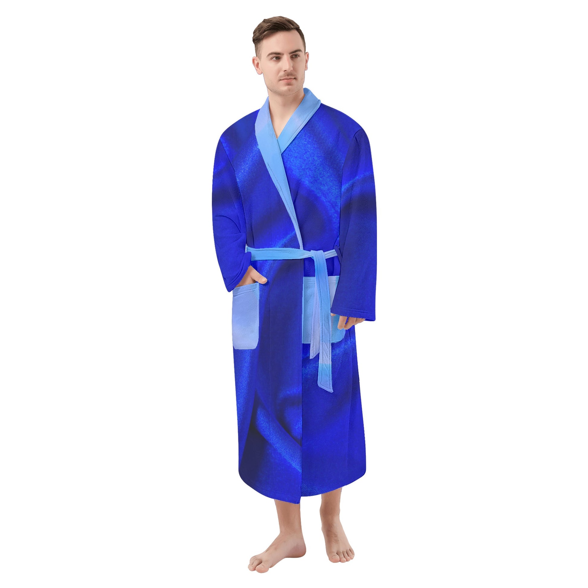 Dark Blue Mens Bathrobe - Misfit Marketing Designs