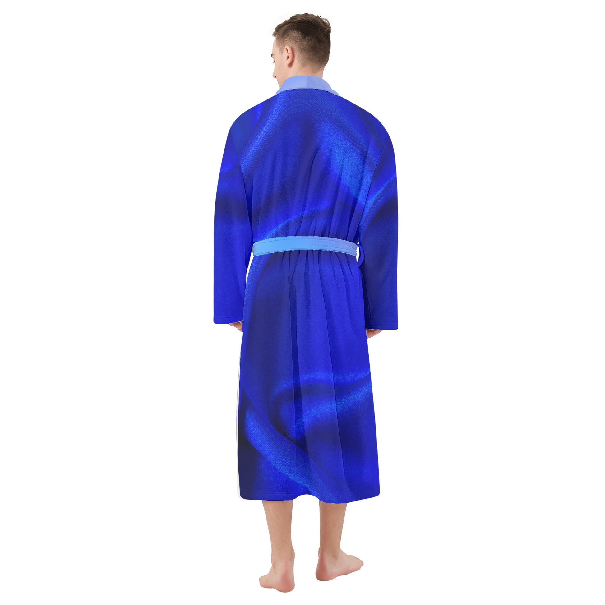 Dark Blue Mens Bathrobe - Misfit Marketing Designs