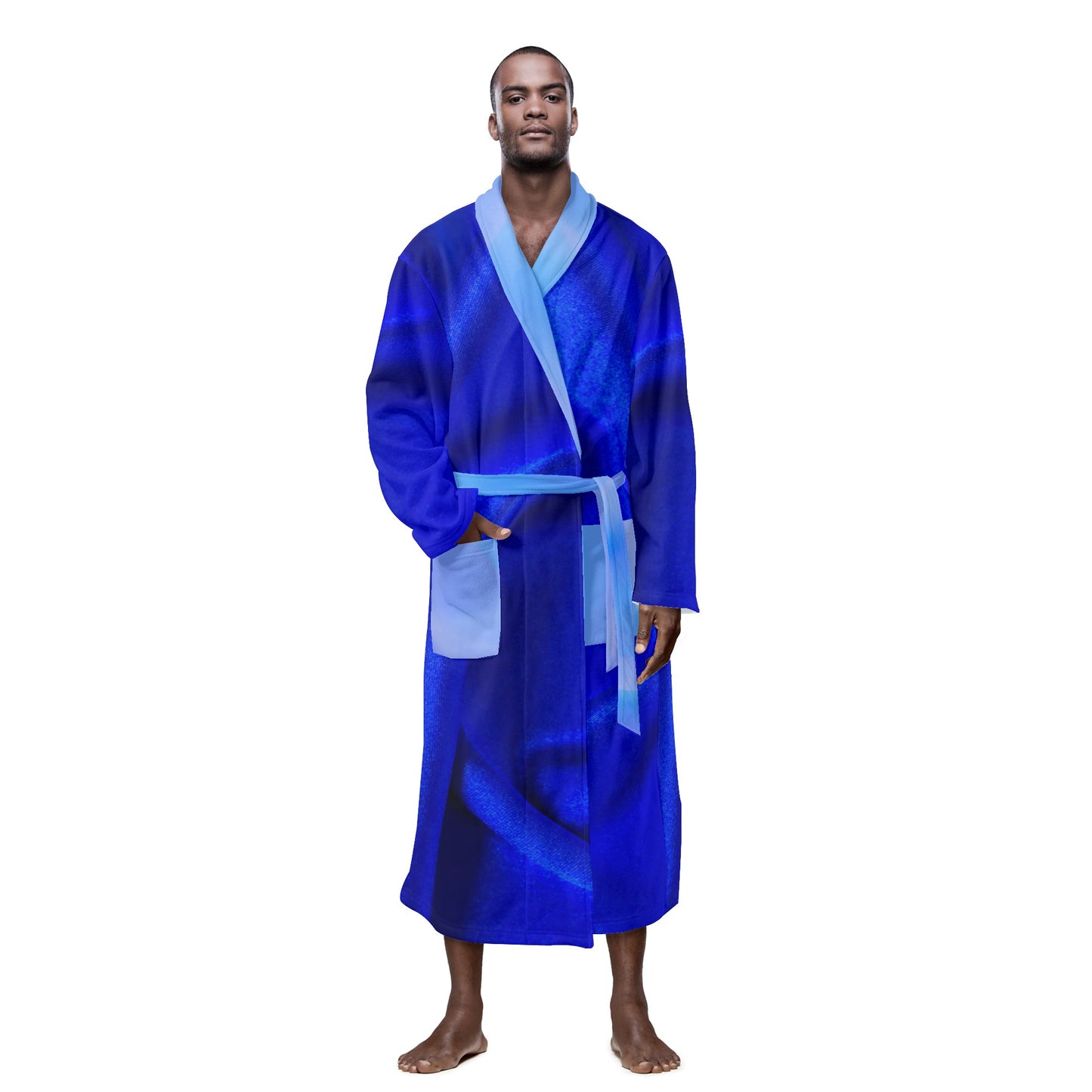 Dark Blue Mens Bathrobe - Misfit Marketing Designs