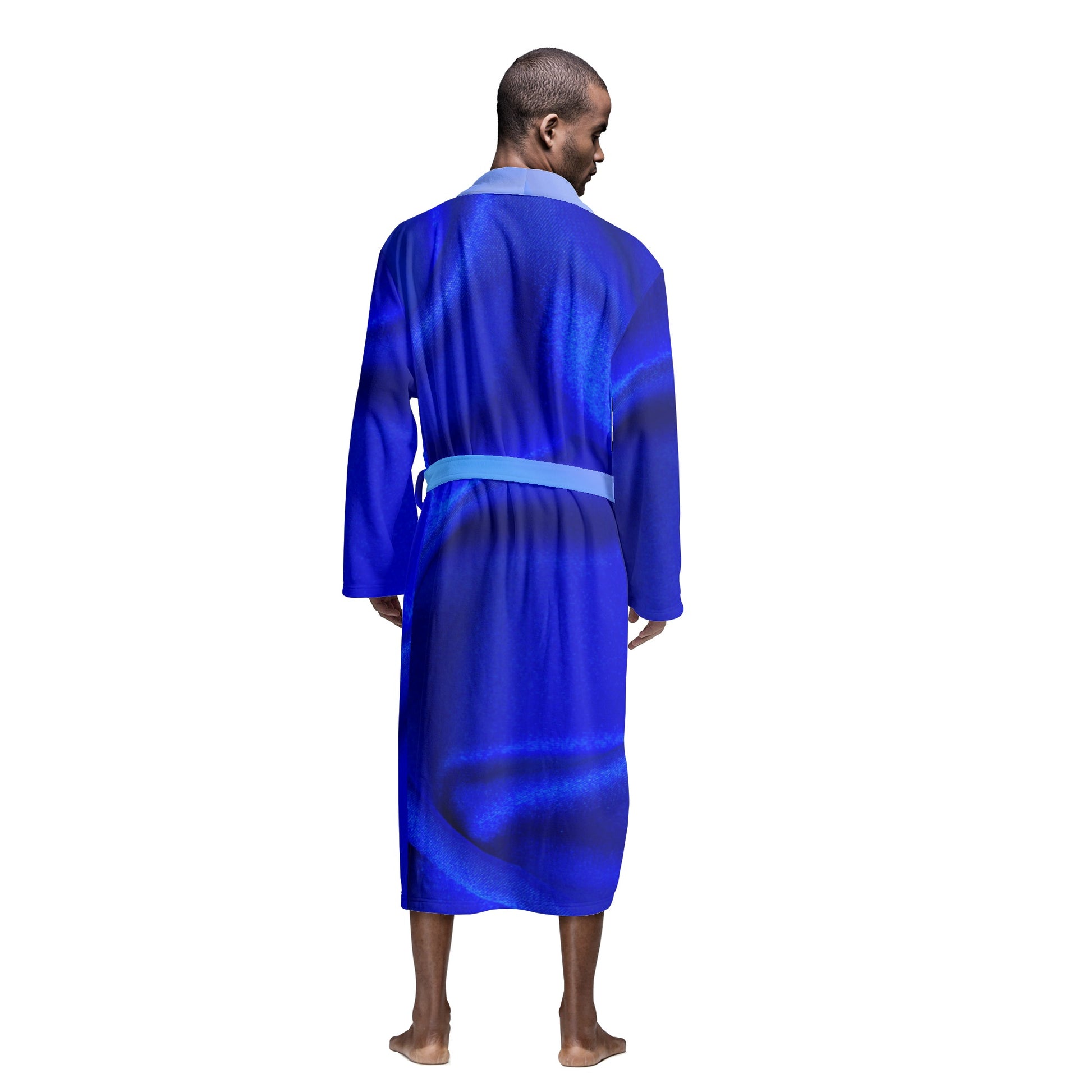 Dark Blue Mens Bathrobe - Misfit Marketing Designs