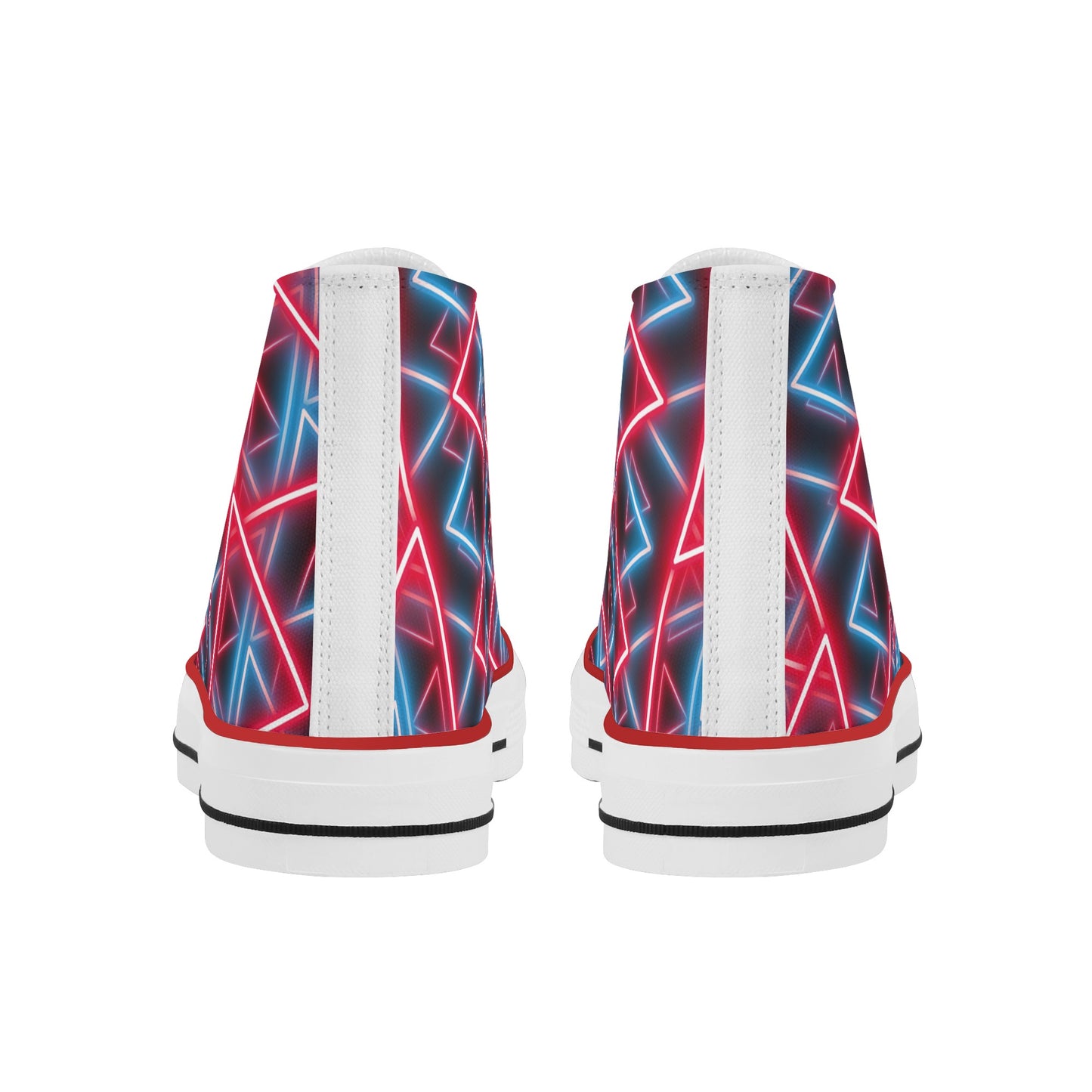 Mens Neon Triangles Classic High Top Canvas Shoes - Misfit Marketing Designs