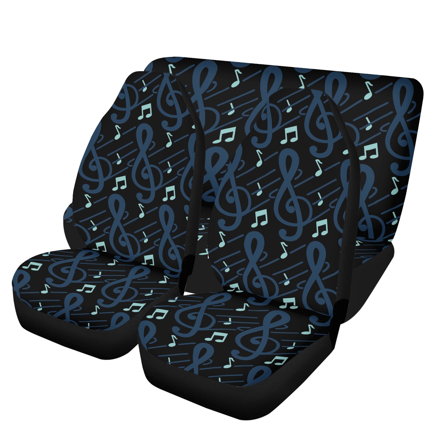 Musical Black Car Seat Cover Set - Misfit Marketing Design Studios