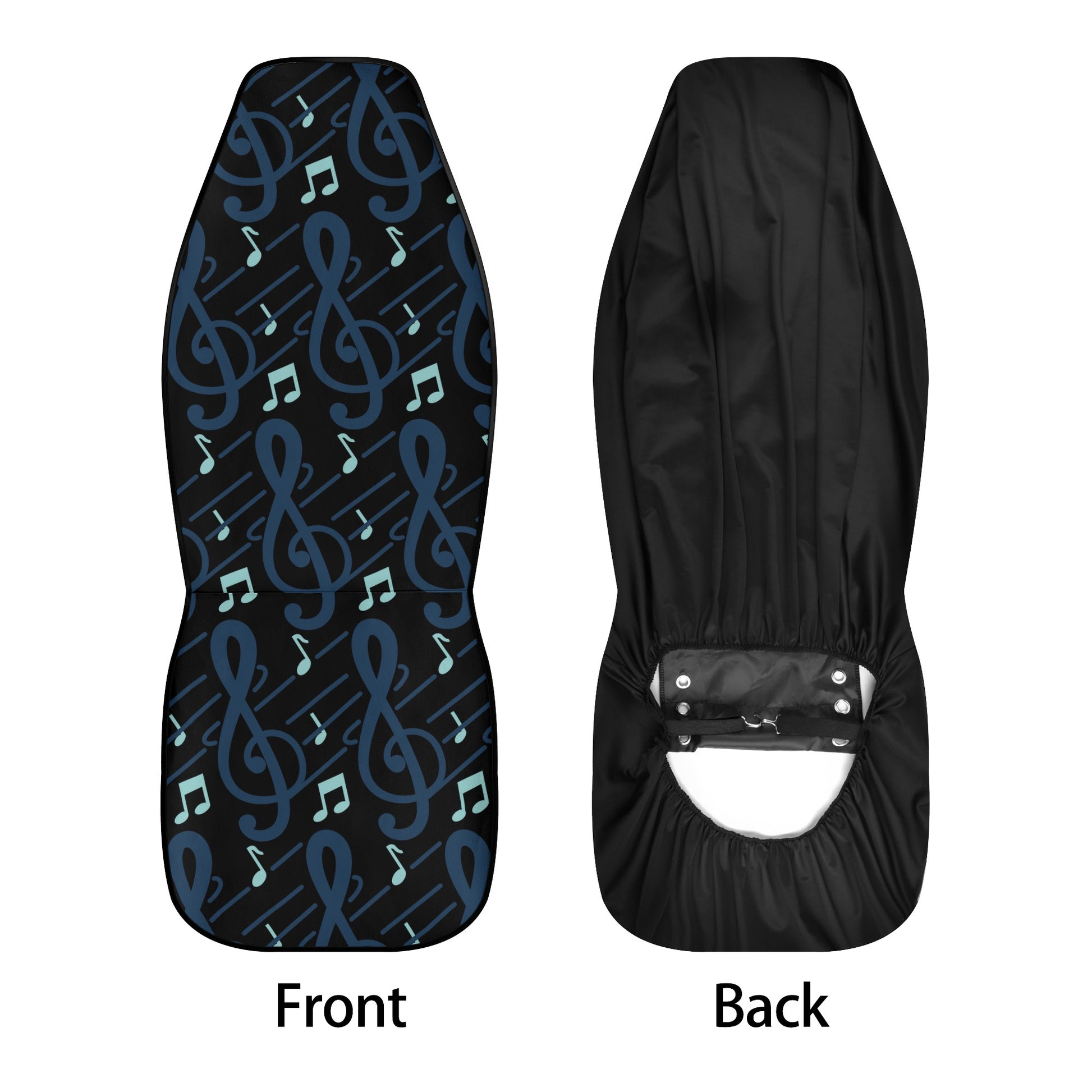 Musical Black Car Seat Cover Set - Misfit Marketing Design Studios