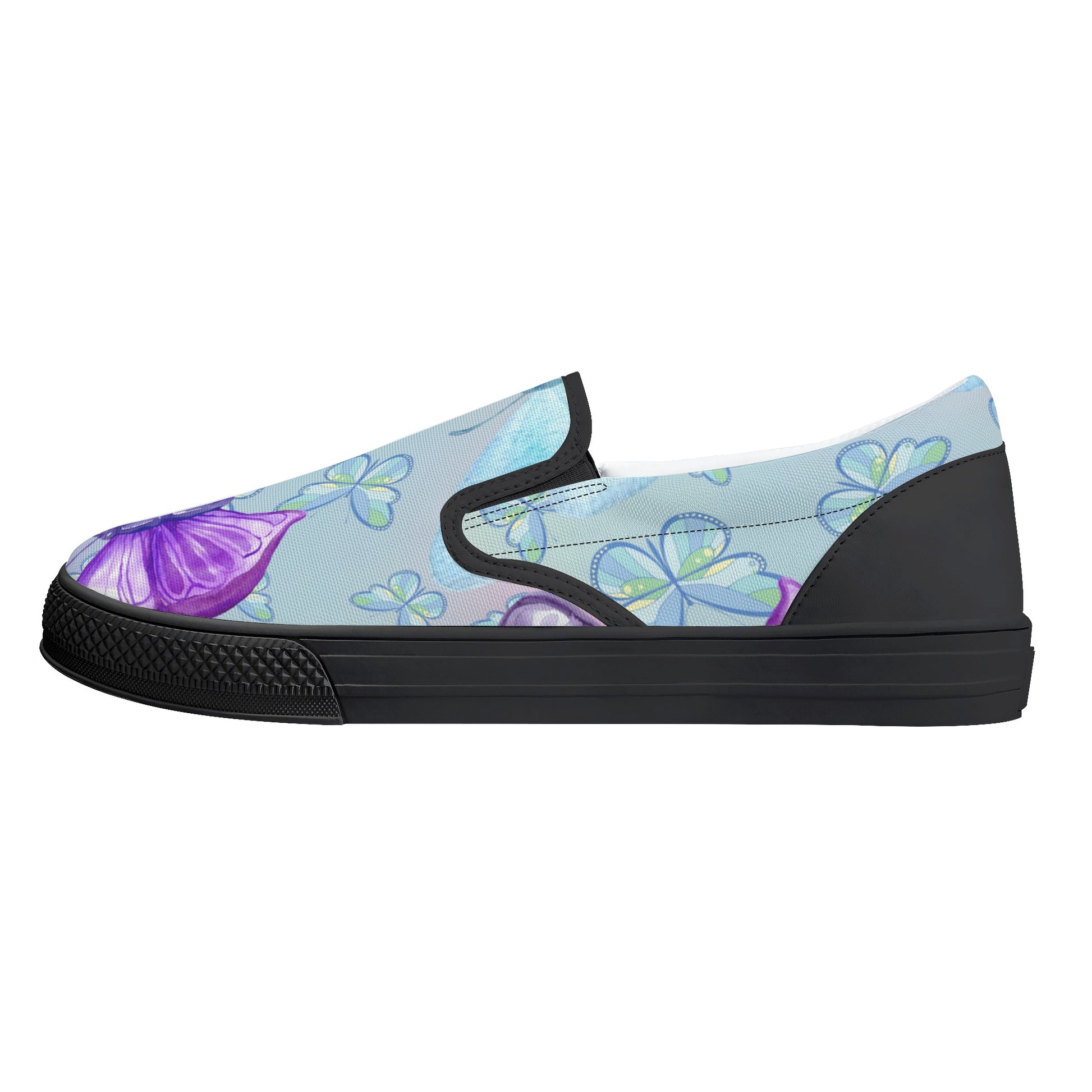 Womens Pastel Butterflies Slip On Shoes - Misfit Marketing Design Studios