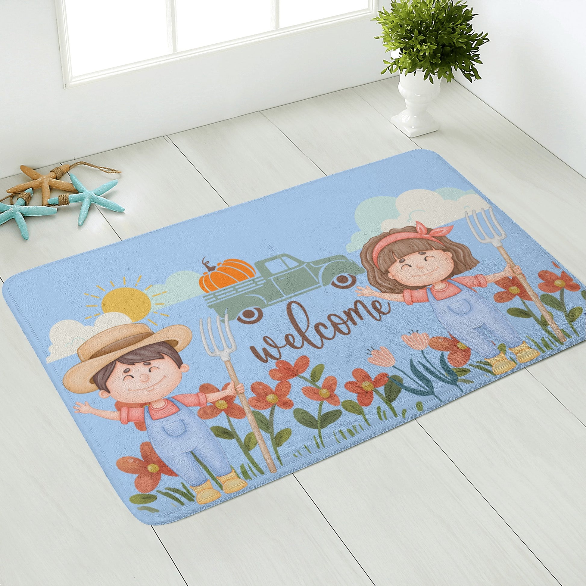 Friendly Welcoming Plush Doormat - Misfit Marketing Design Studios