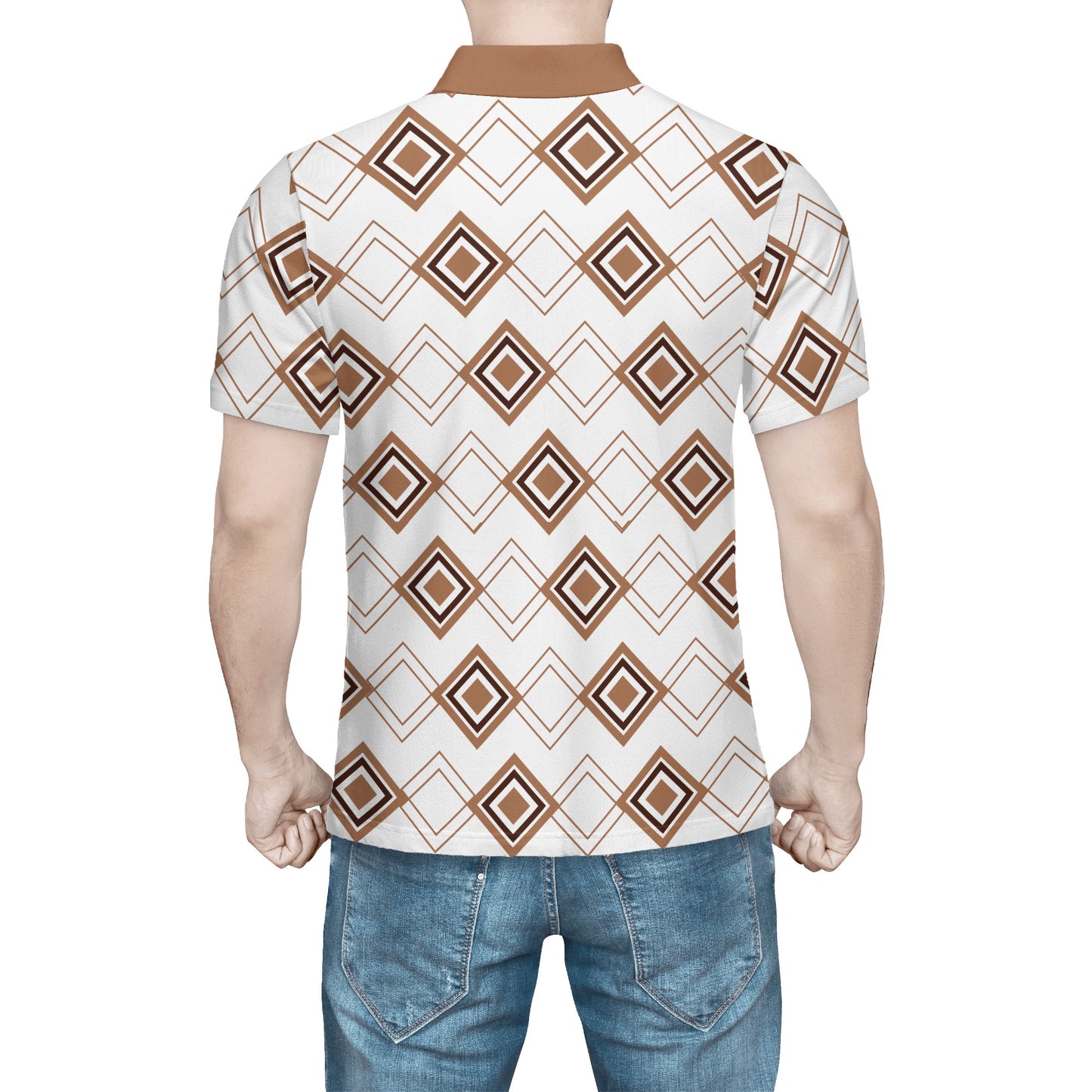 Hickory Art Deco Men's Polo - Stylish and Timeless Design - Misfit Marketing Design Studios