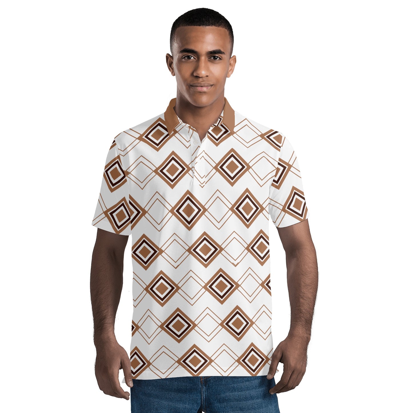 Hickory Art Deco Men's Polo - Stylish and Timeless Design - Misfit Marketing Design Studios