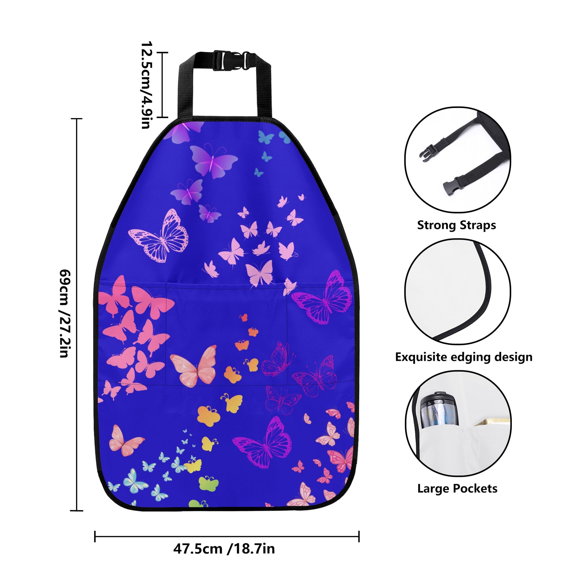 Butterfly Back Seat Organizer - Multi-Pocket for Car Storage - Holds Essentials on the Go - Misfit Marketing Design Studios