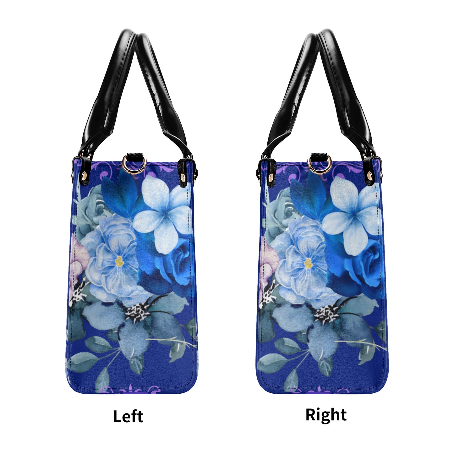 Royal Purple Luxurious Floral Leather Handbag - Elegant and Functional - Misfit Marketing Design Studios