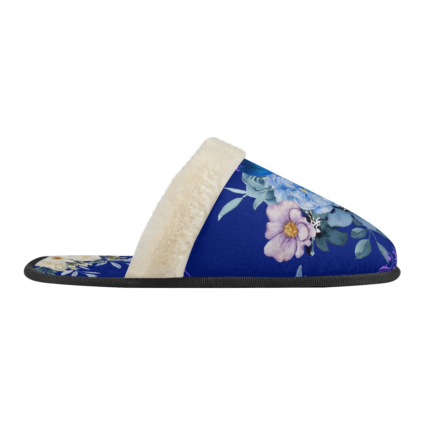 Blue Bouquet Plush Slippers - Warm Lightweight Comfort for Ultimate Relaxation - Misfit Marketing Design Studios