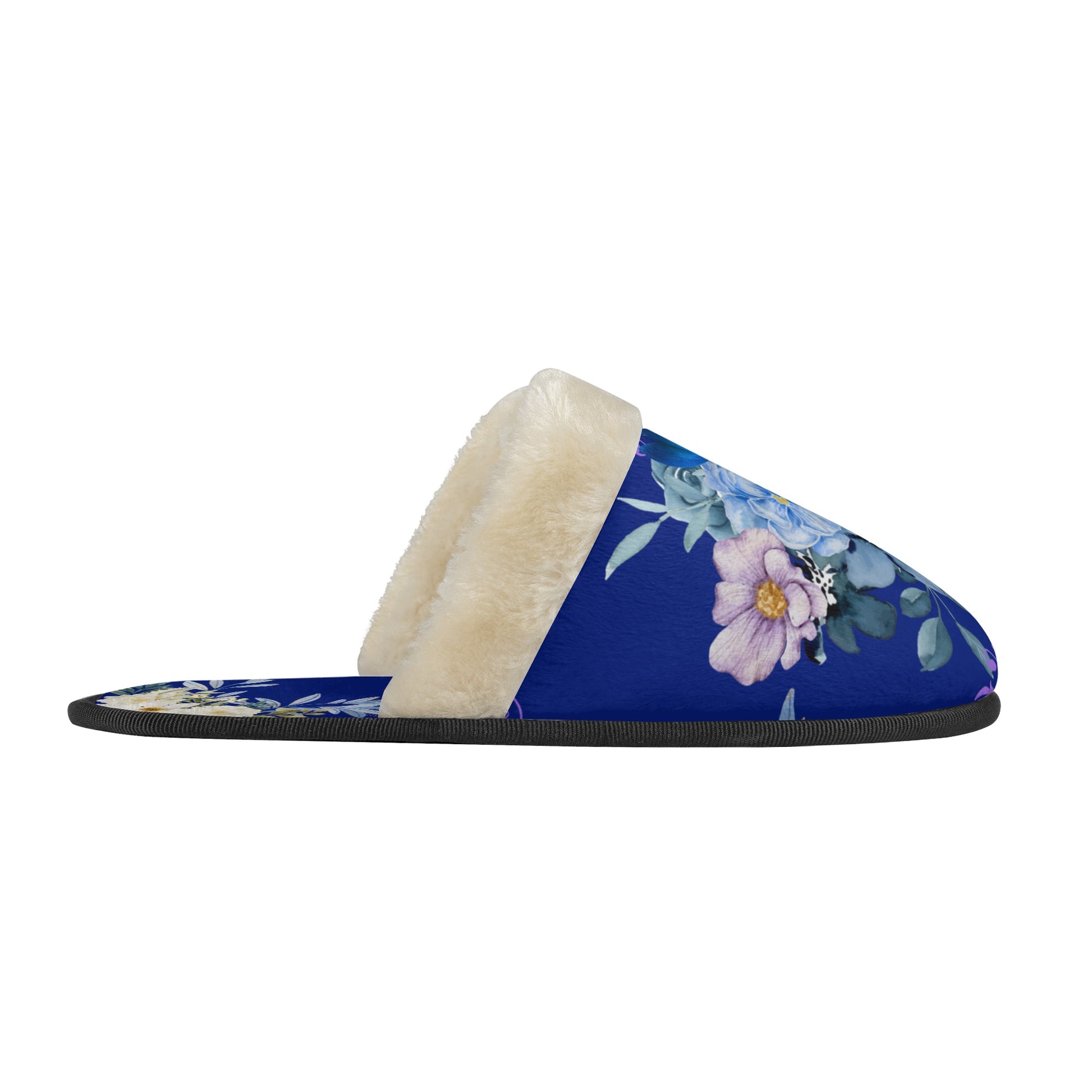 Blue Bouquet Plush Slippers - Warm Lightweight Comfort for Ultimate Relaxation - Misfit Marketing Design Studios