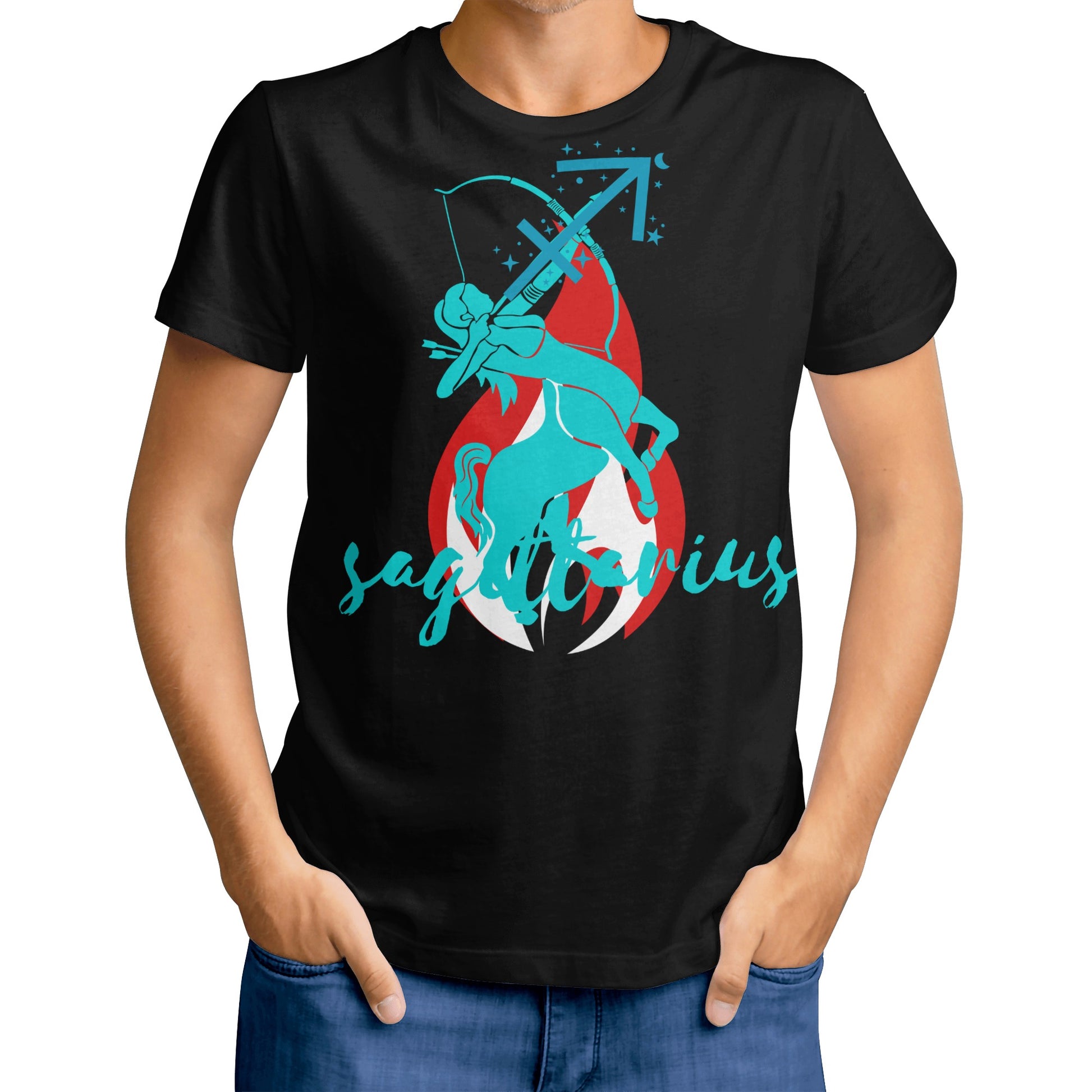 Mens Sagittarius Zodiac T-shirt - Unique Horoscope Tee for the Adventurous - Misfit Marketing Design Studios