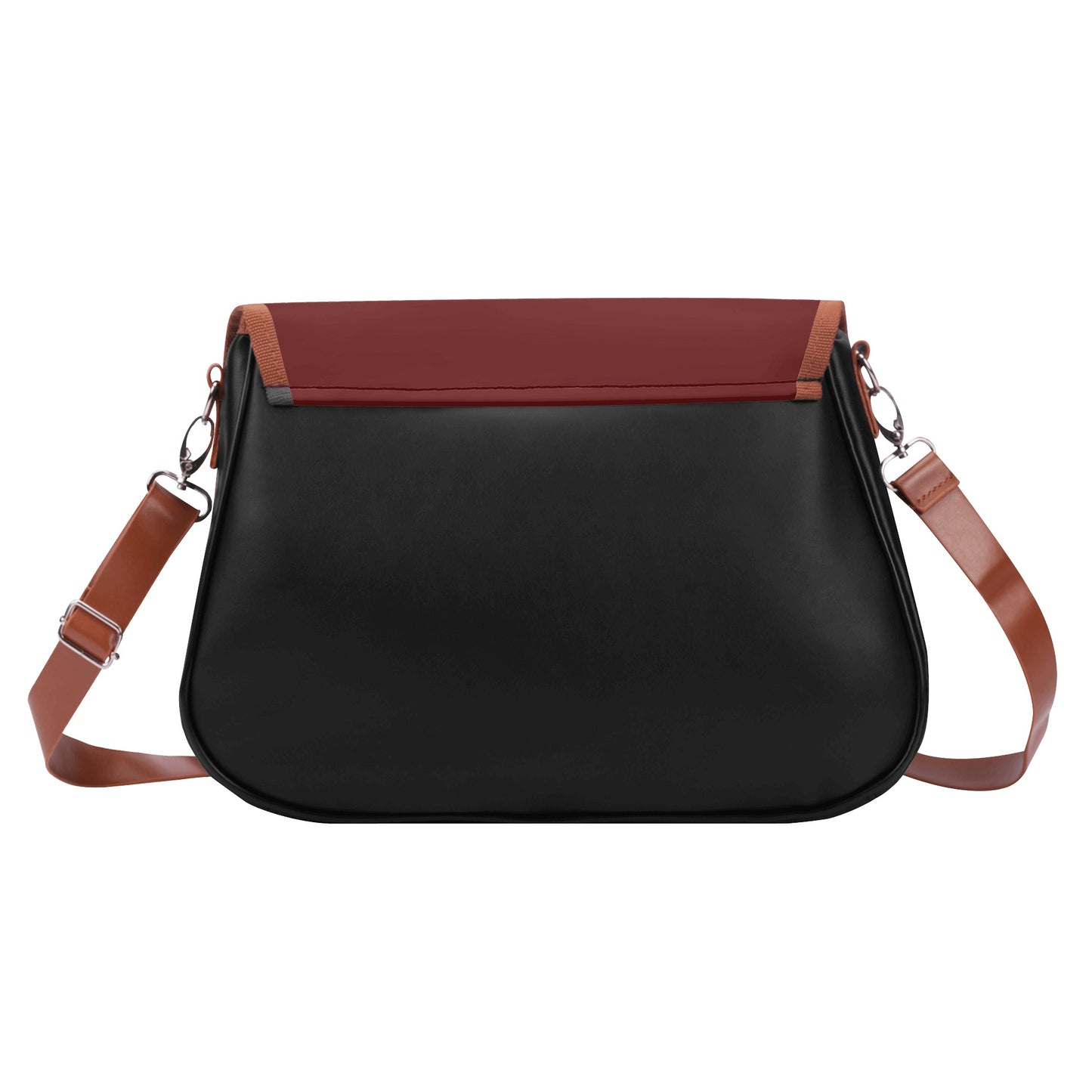 Burgundy Leather Shoulder Bag - Classic Bouquet Design for a Timeless Look - Misfit Marketing Design Studios